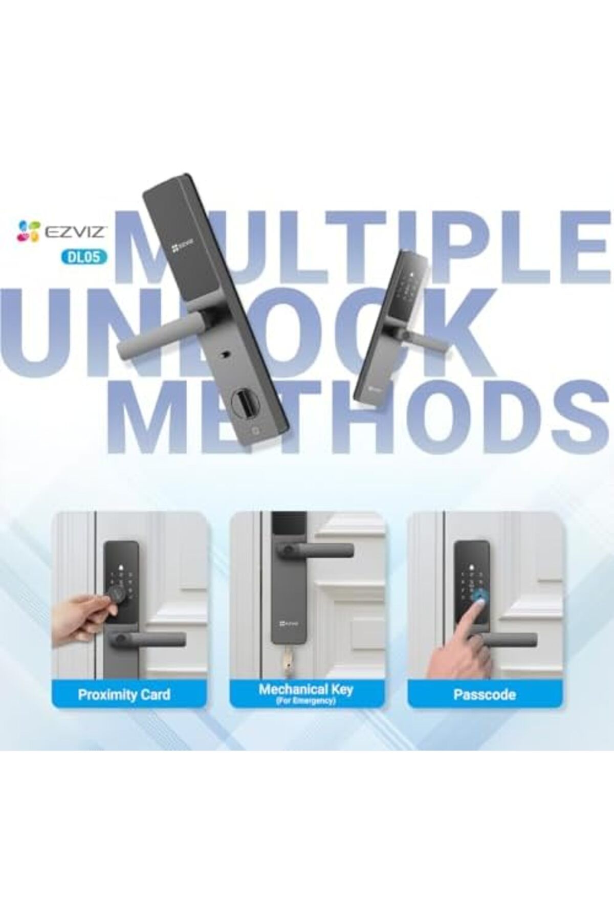 EZVIZ-Smart Lock DL05, 7-in-1 Keyless Entry Door Lock 6