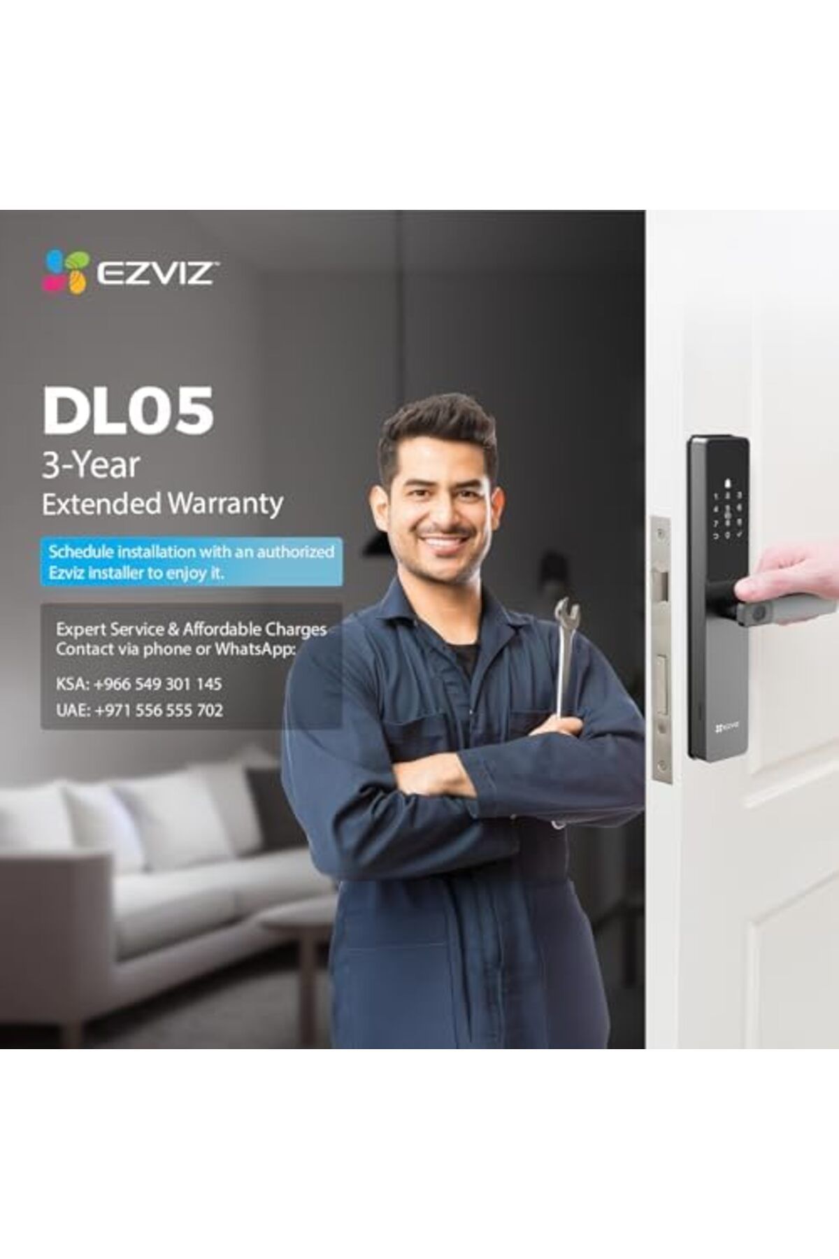 EZVIZ-Smart Lock DL05, 7-in-1 Keyless Entry Door Lock 4