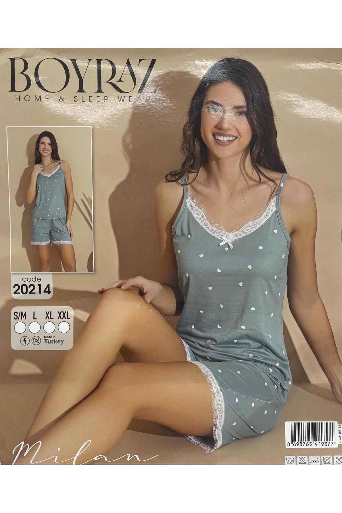 BOYRAZ YEŞİL YAZLIK MODAL KUMAŞ YUMUŞACIK PİJAMA TAKIMI