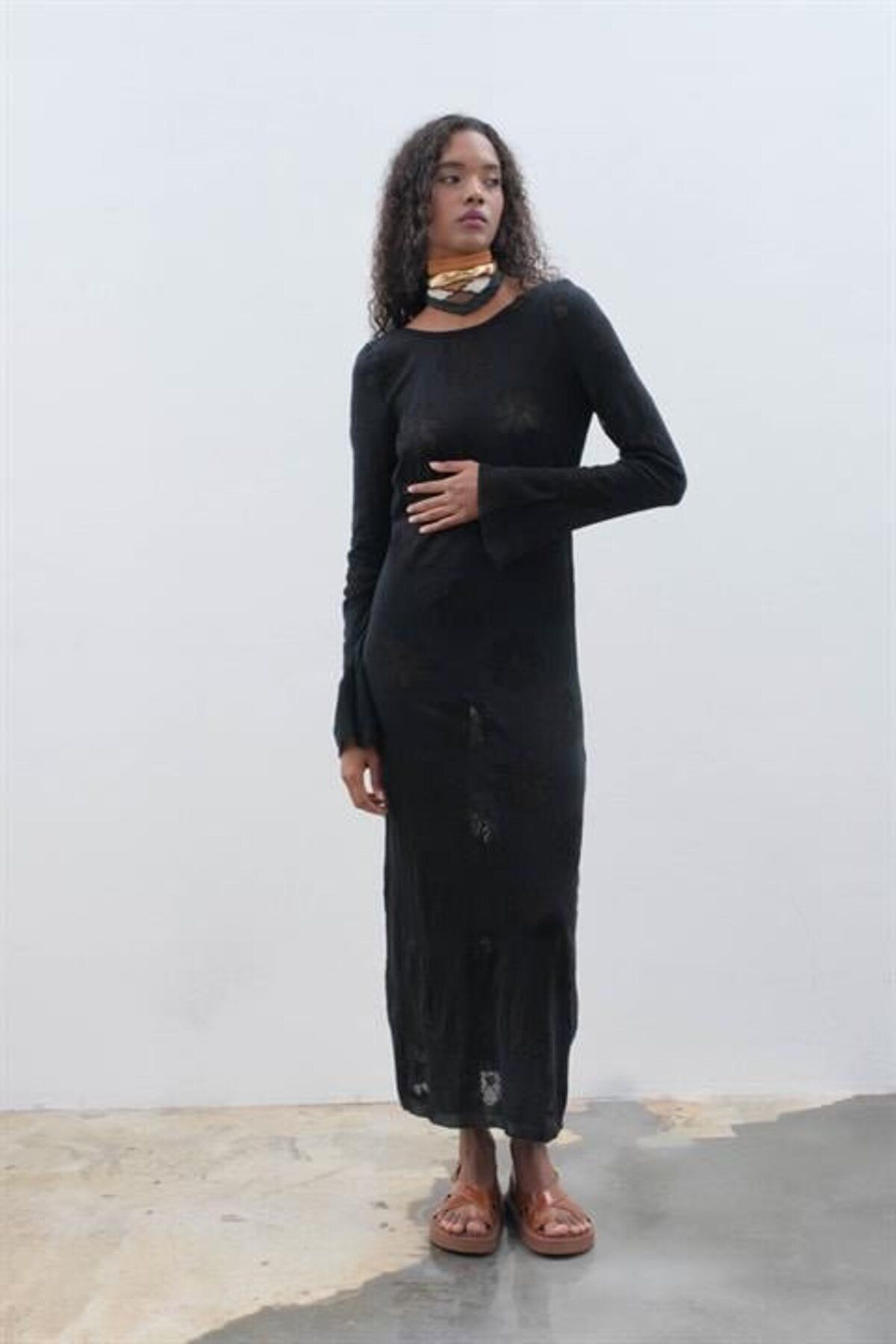 cibec Belen Çiçek Desenli Maxi Boy Elbise 2793
