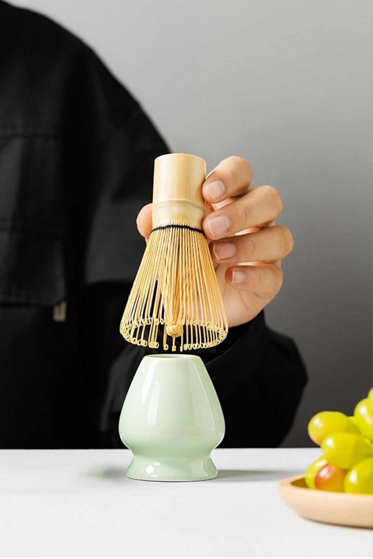 Chavin 2 Parça Matcha Çayı Fırça ve Bamboo Whisk Tutucu Köpürtücü Tutacağı mt165