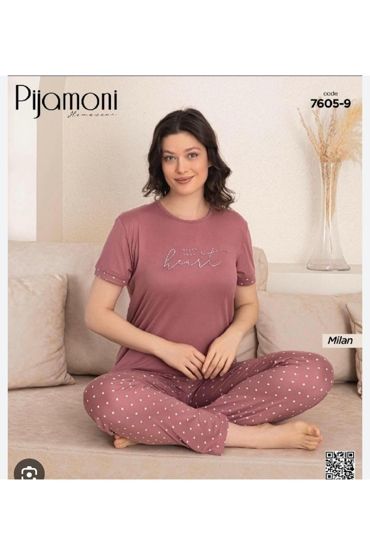 Pijamoni KADIN YUMUŞACIK MODAL KUMAŞ PİJAMA TAKIMI