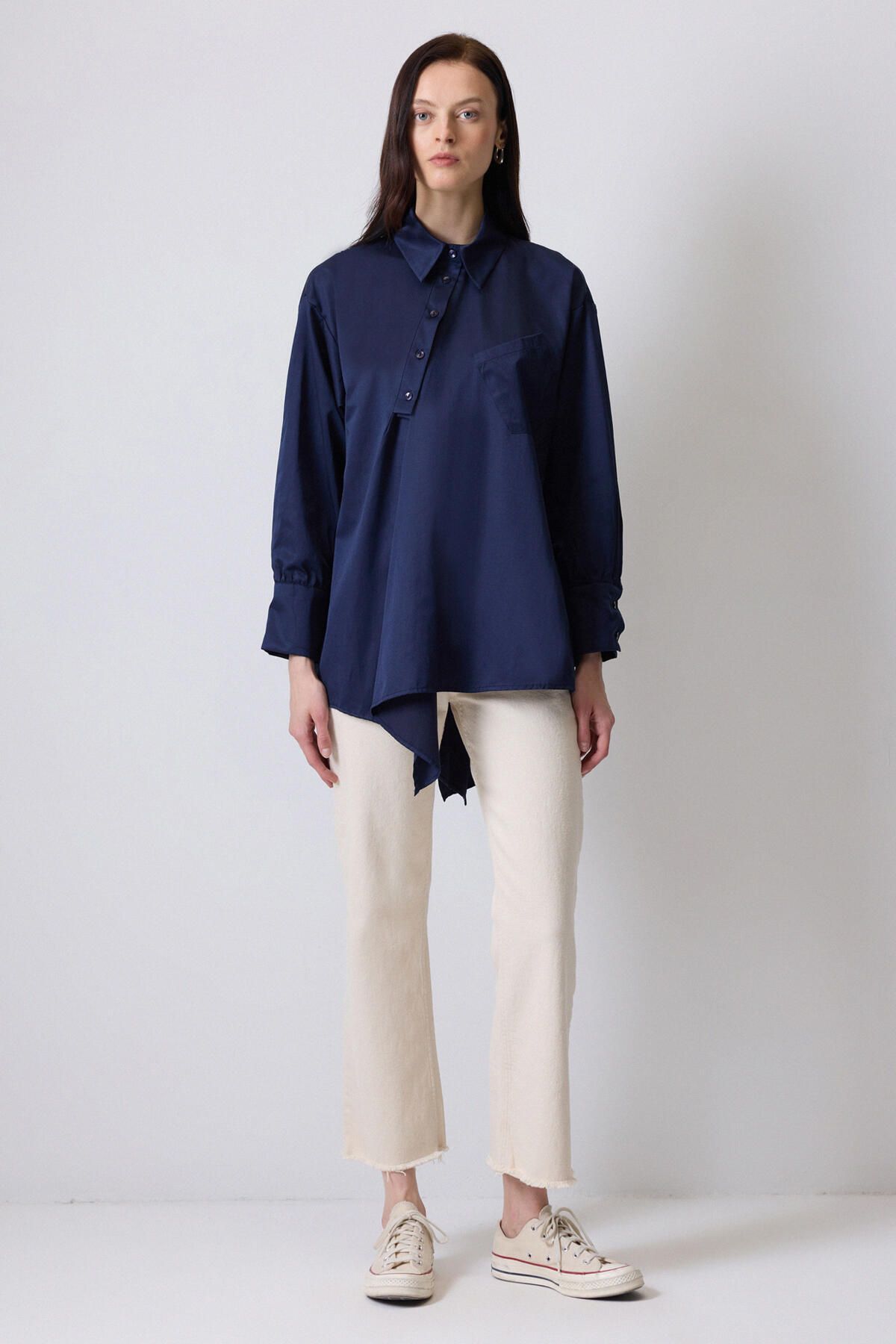Touché Privé-Asymmetrical Poplin Tunic 1