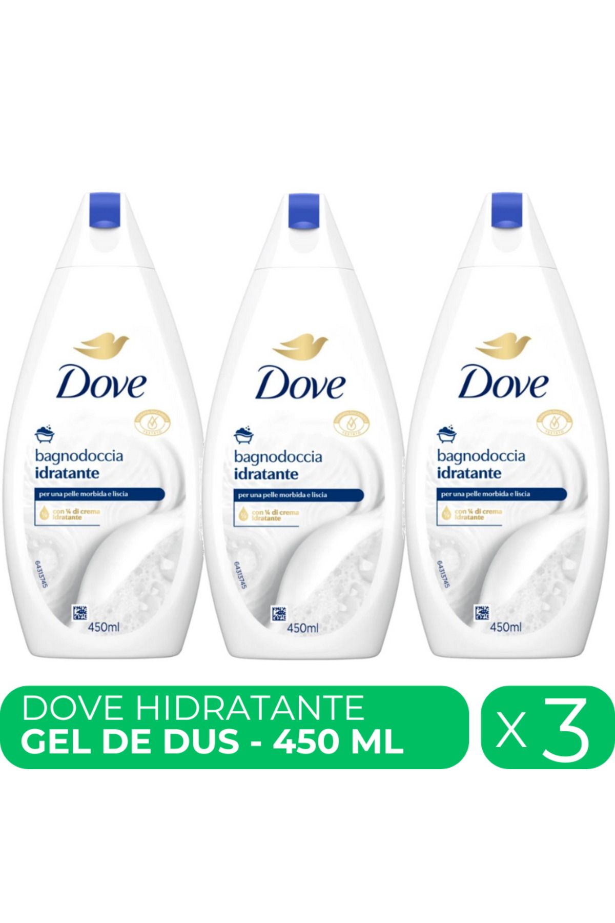 Dove-Hidratante, gel de dus, 3 buc x 450 ml 1