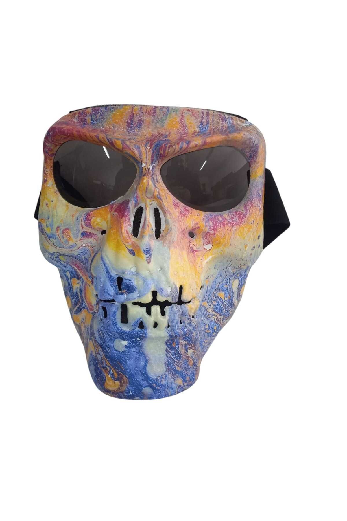 SEÇ Motorsiklet Maske Jet Maske Kuru Kafa Maseke Hellowen Maske