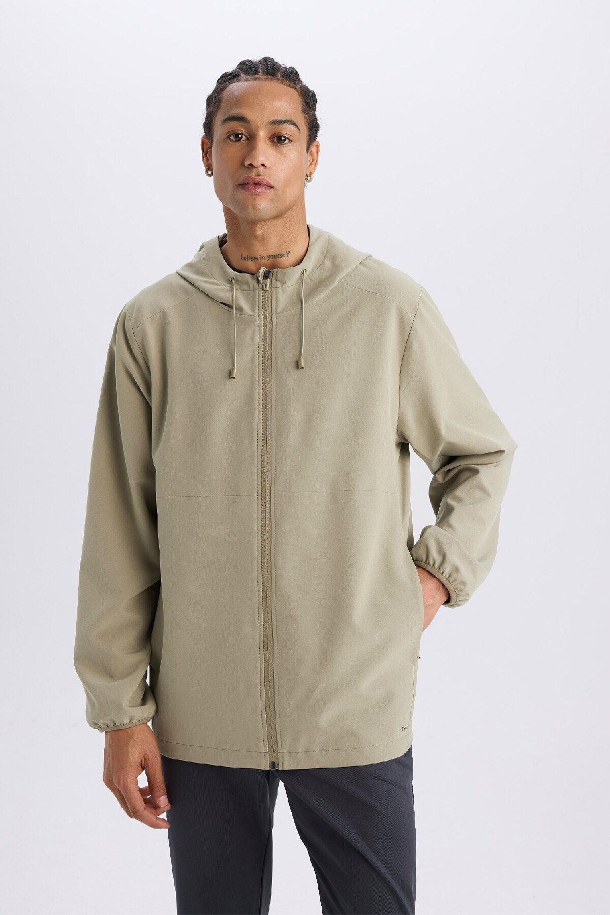 DeFacto-Defactofit - Hooded and Zippered Regular Fit Coat D6179Ax25Sp 3