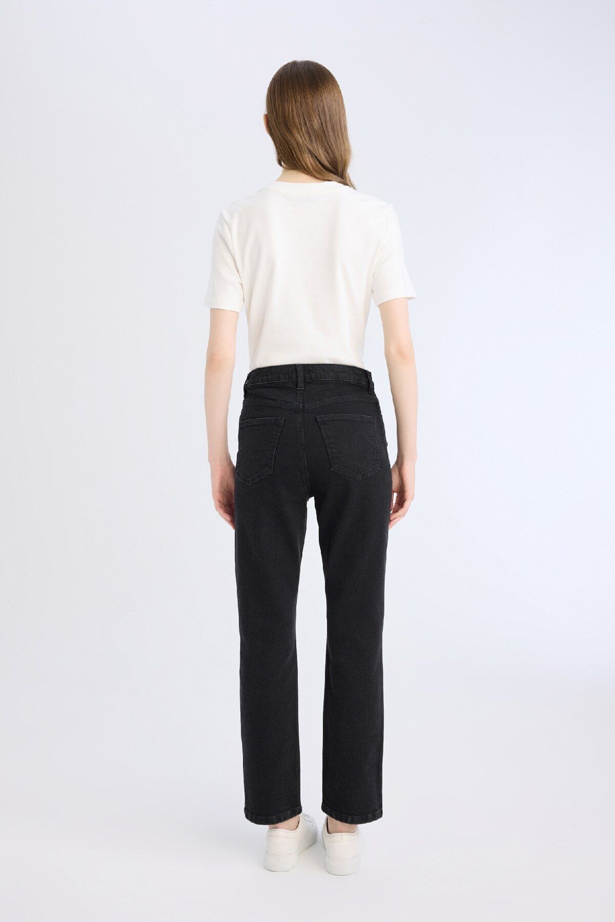 DeFacto-Mary Vintage Straight Fit High Waist Straight Leg Lange Jeanshose D8180AX25SP 6