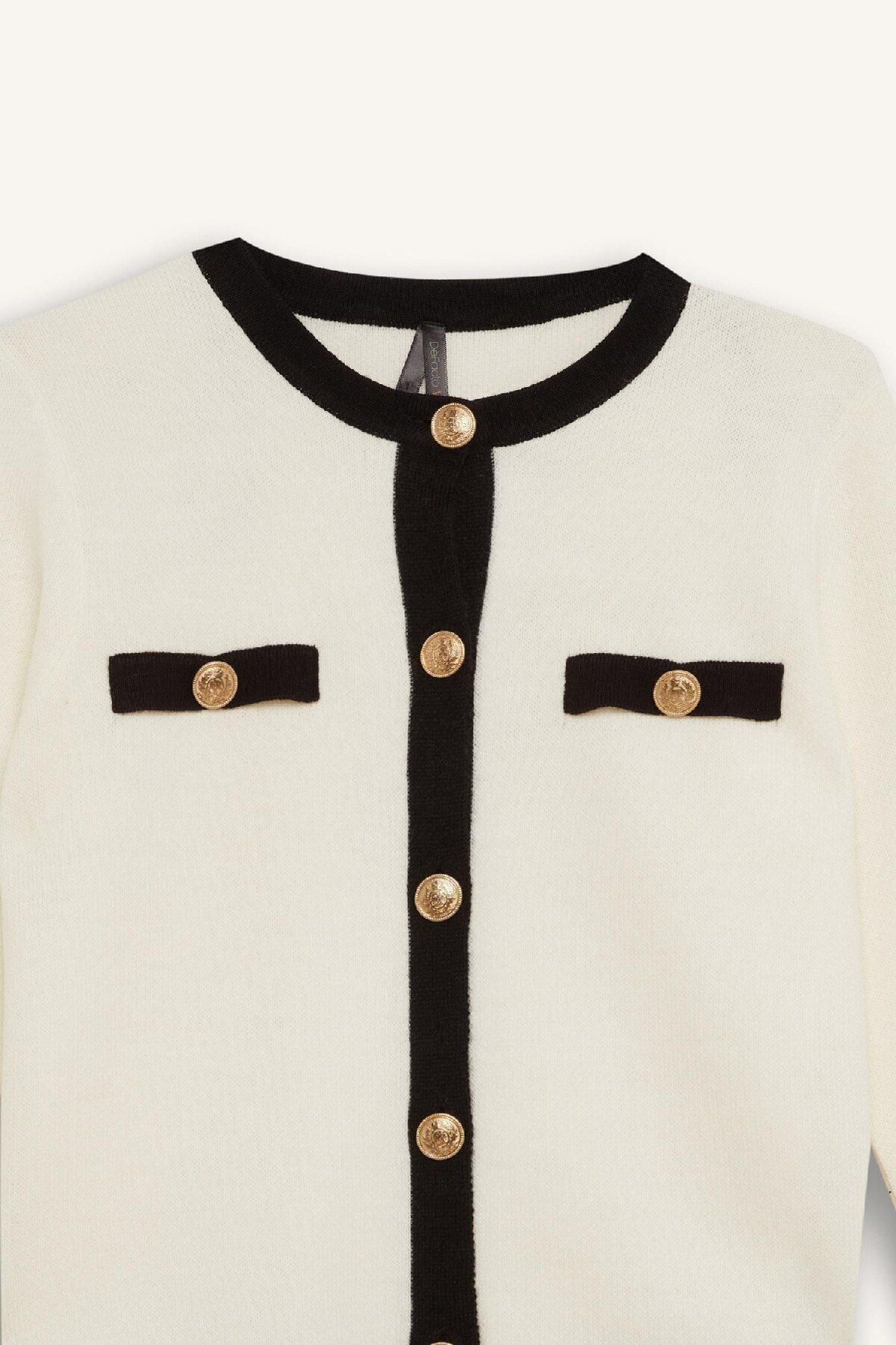 DeFacto-Regular Fit Crew Neck Buttoned Basic Plain Knitwear Cardigan C1482Ax25Sp 8