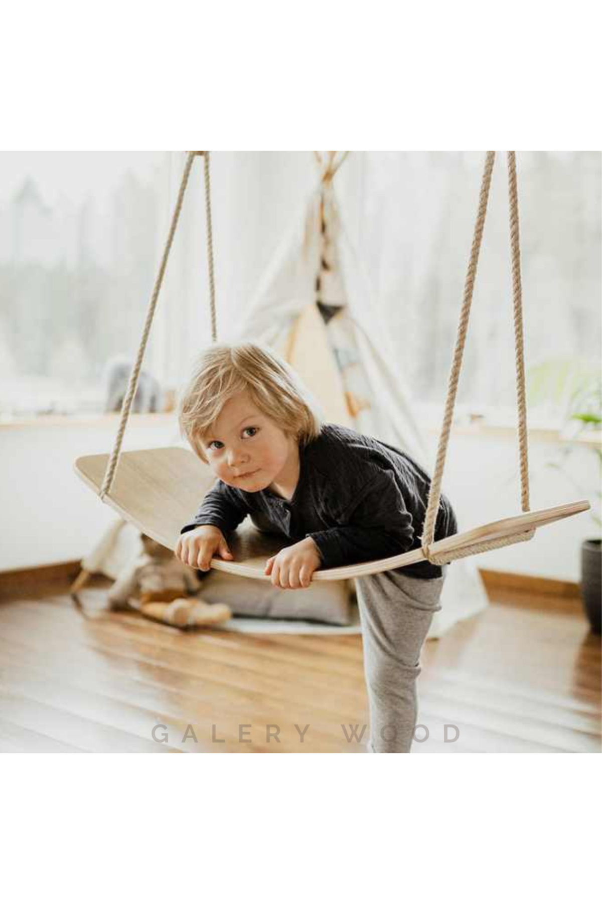 Galery Wood-2 في 1 أرجوحة التوازن ولوحة الأنشطة 5