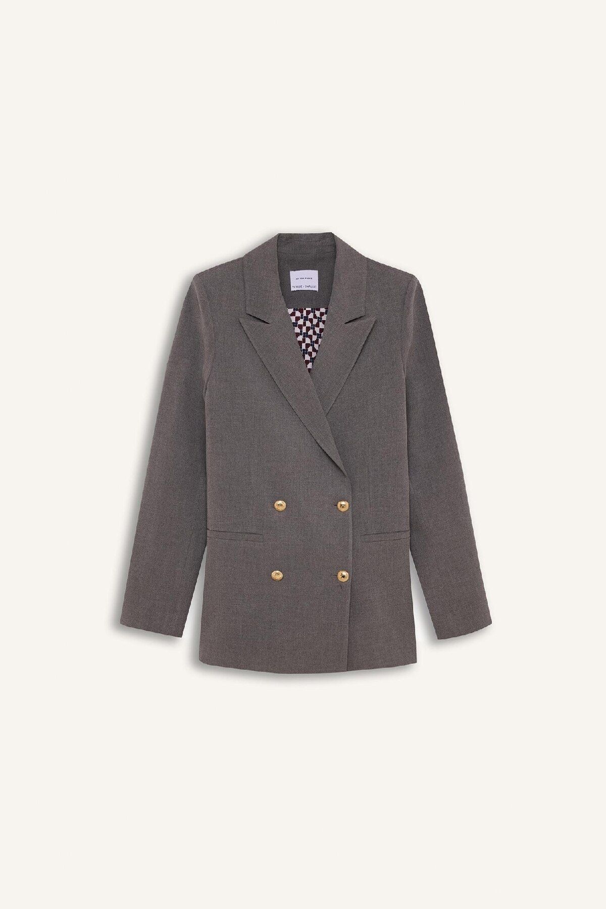 DeFacto-Sorbe X Double Breasted Collar Basic Plain Button Blazer Jacket D9922Ax24Au 8