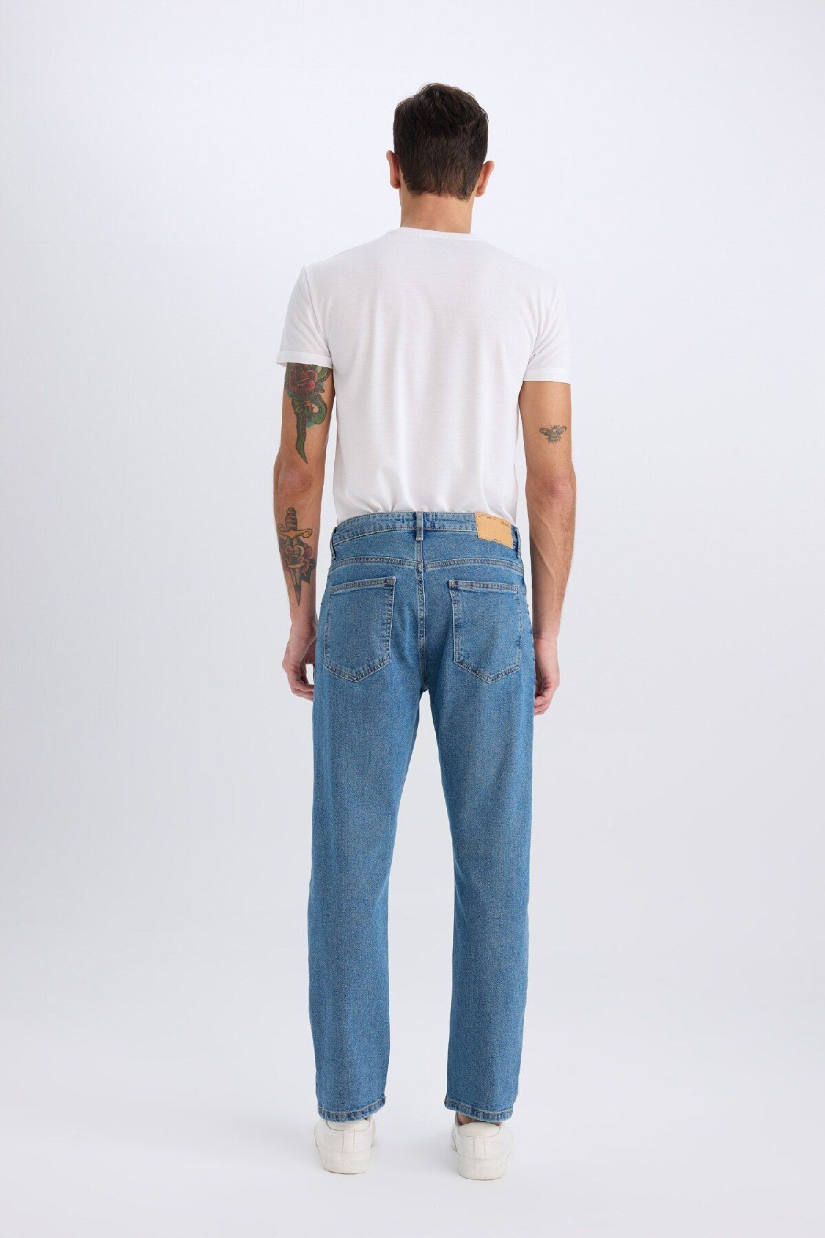 DeFacto-Diago Comfort Fit Califtelik Jeanshose mit hoher Taille und weitem Bein 6