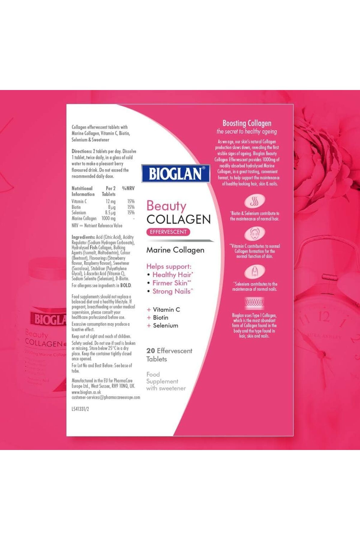 BIOGLAN-بيوجلان كولاجين فوار 1000 ملغ كولاجين بحري محلل 20 نكهة التوت الفوار 8