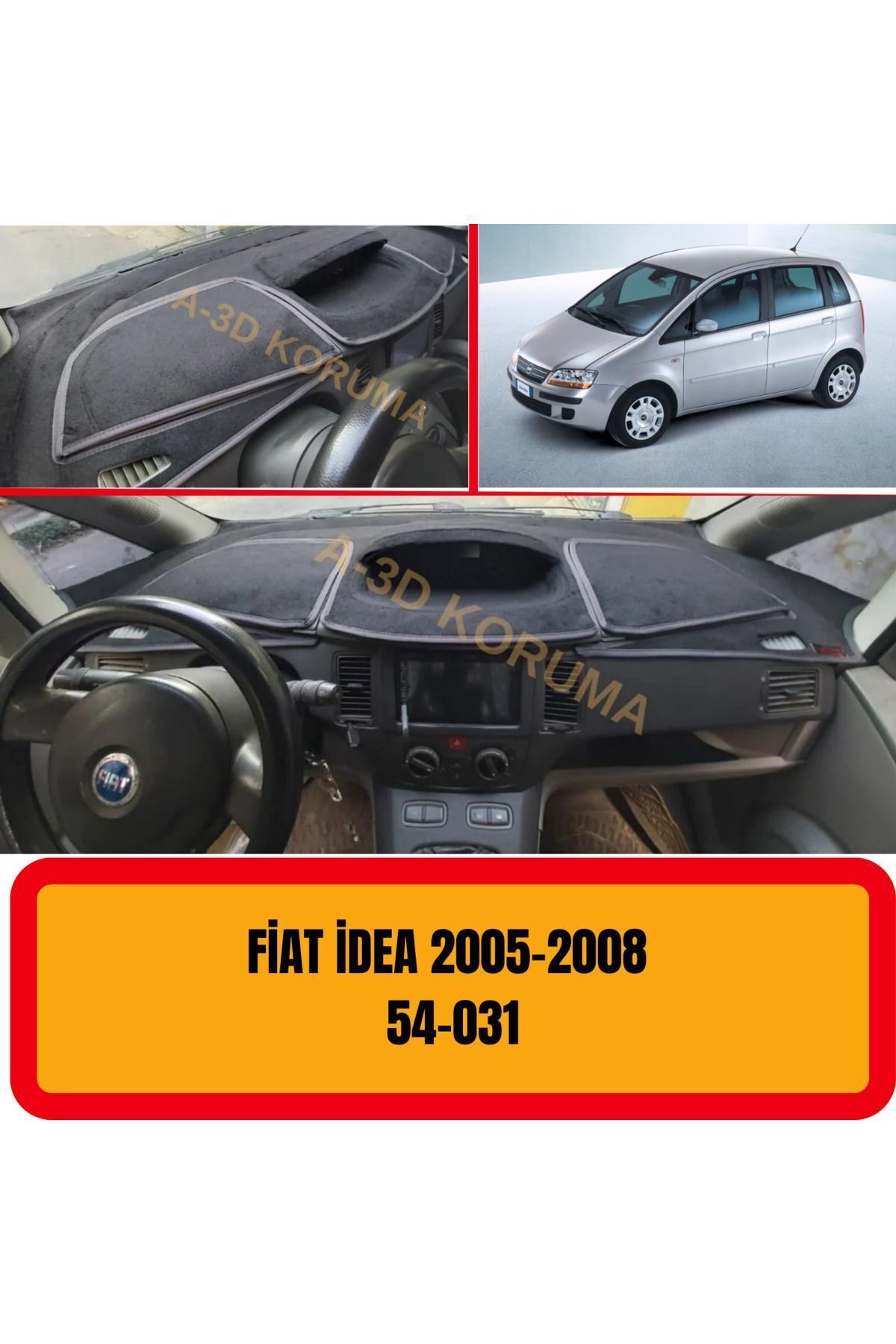 A3D TORPİDO KORUMA-Fiat Idea A3D 3D - Front Chest/Panel/Torpedo Protection/Case/Carpet/Protector 1