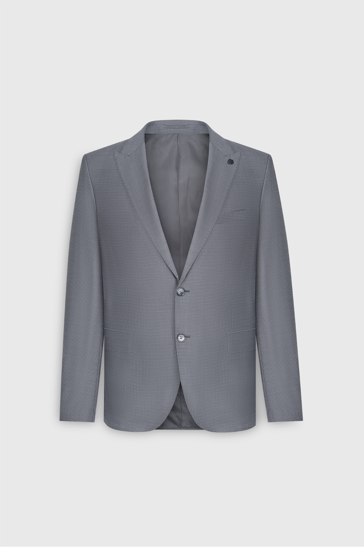 ALTINYILDIZ CLASSICS-Men's Gray Slim Fit Slim Fit Swallow Collar Dobby Suit 1