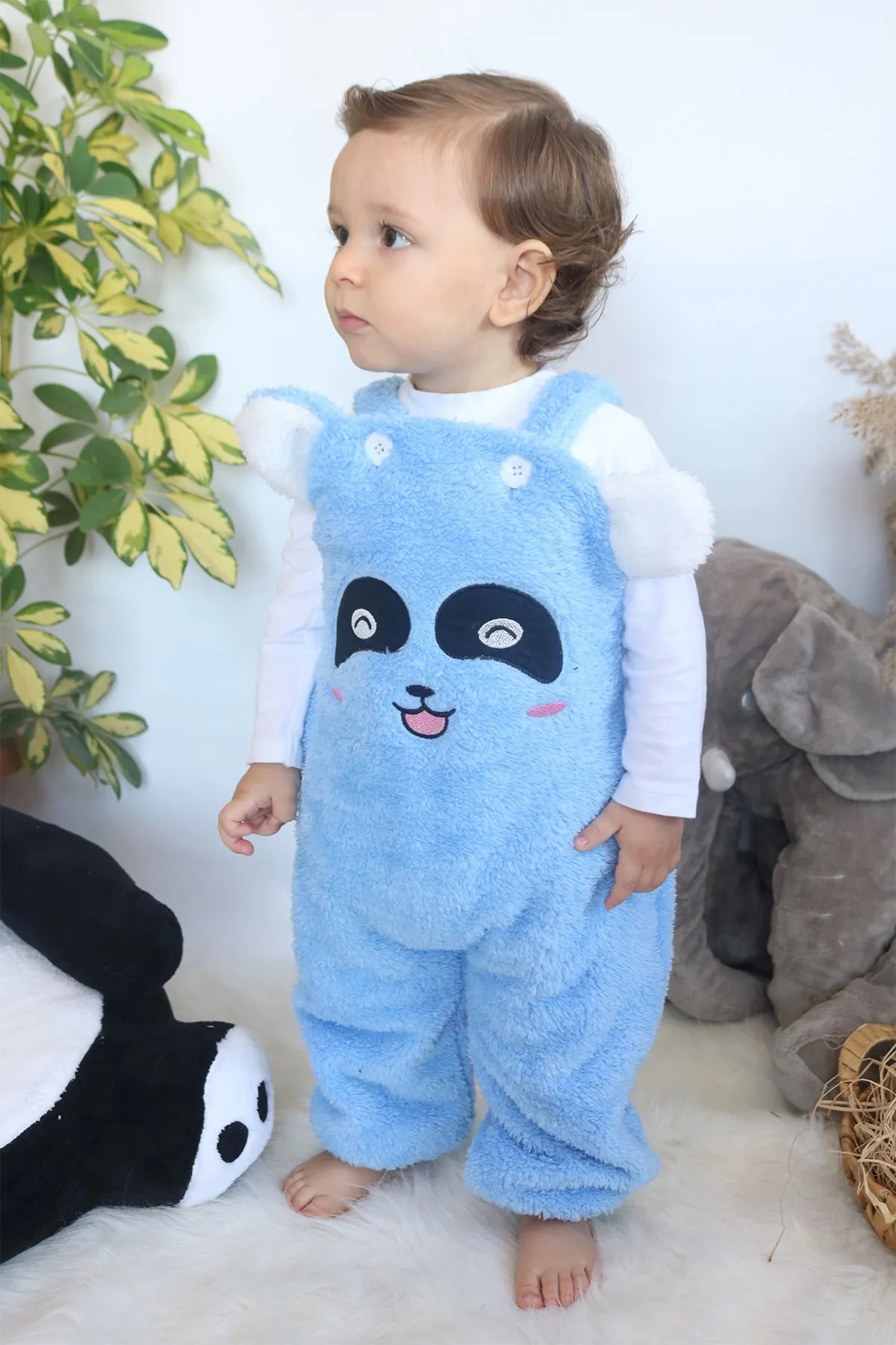 Baby Animals Welsoft Peluş Unisex Fermuarlı Kışlık Bebek Uyku Tulumu Bebek Tulumu Çocuk Tulumu Çocuk Kostümü TLMS fotoğrafı 2 (önizleme)