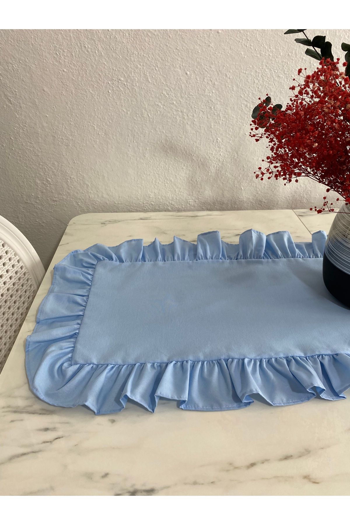 LILYUM-Ruffled Cotton Polyester Runner 40X140 cm 2