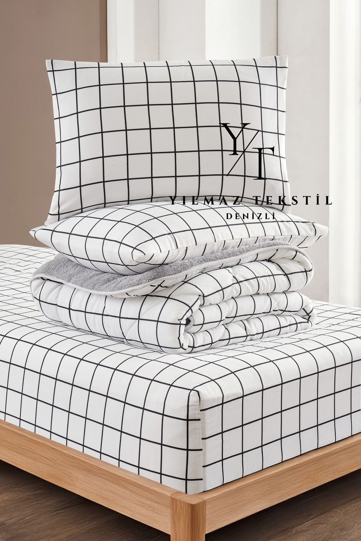 Home-Single Welsoft Quilt Sleeping Set White Square |   Elastic Sheet |   Dowry Set |   Dowry Team 4