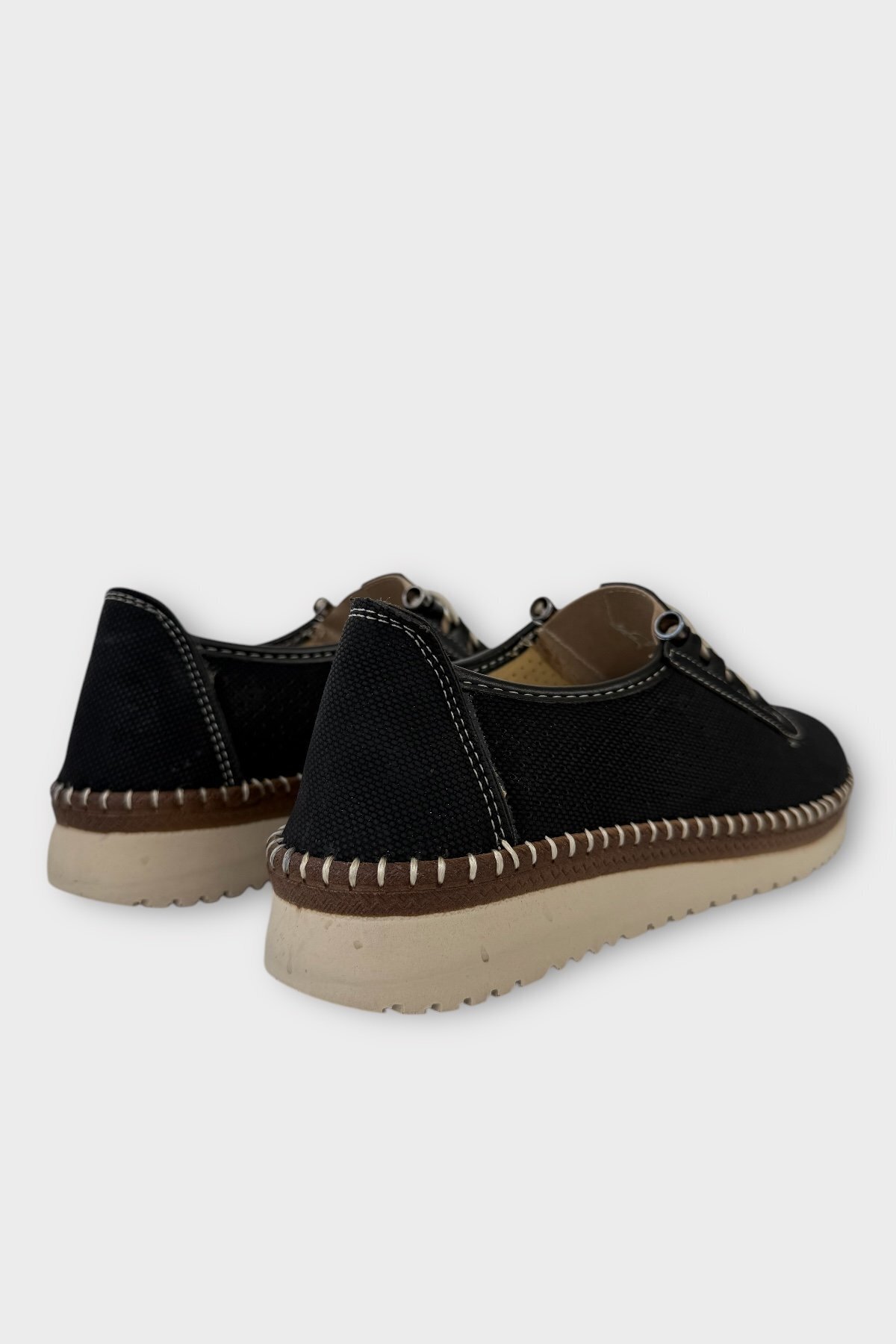Liger-Women's Daily Lightweight Seasonal Comfortable Smart Lacing Orthopedic Casual Shoes Black - Beige 5