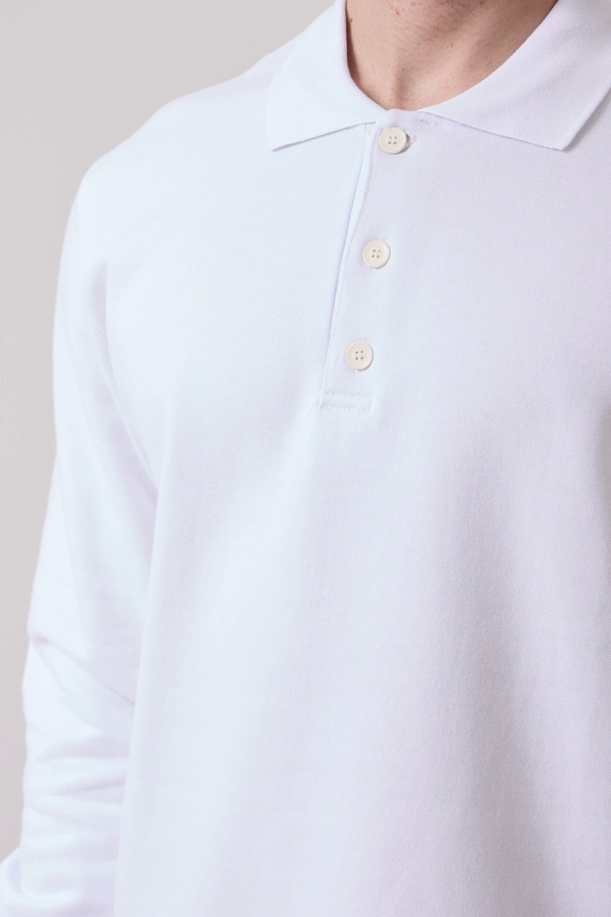 Galanthus Polo Sweat Erkek Uzun Kollu Pamuklu Sweatshirt İş ve Günlük Kullanım İçin