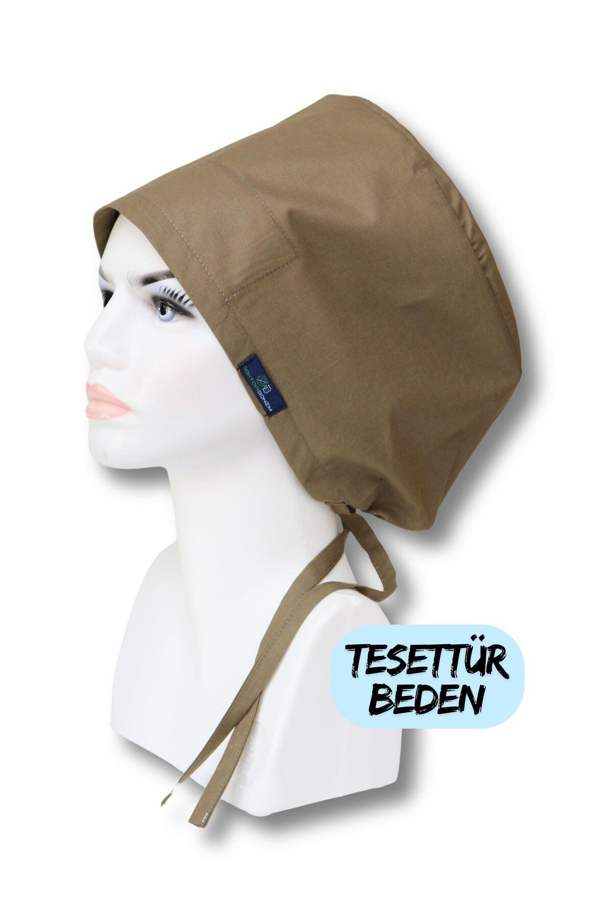 doktorbonem Tesettür Beden Haki Yeşili Tek Renk Cerrahi Bone Doktor Hemşire Sağlıkçı Hastane Bonesi