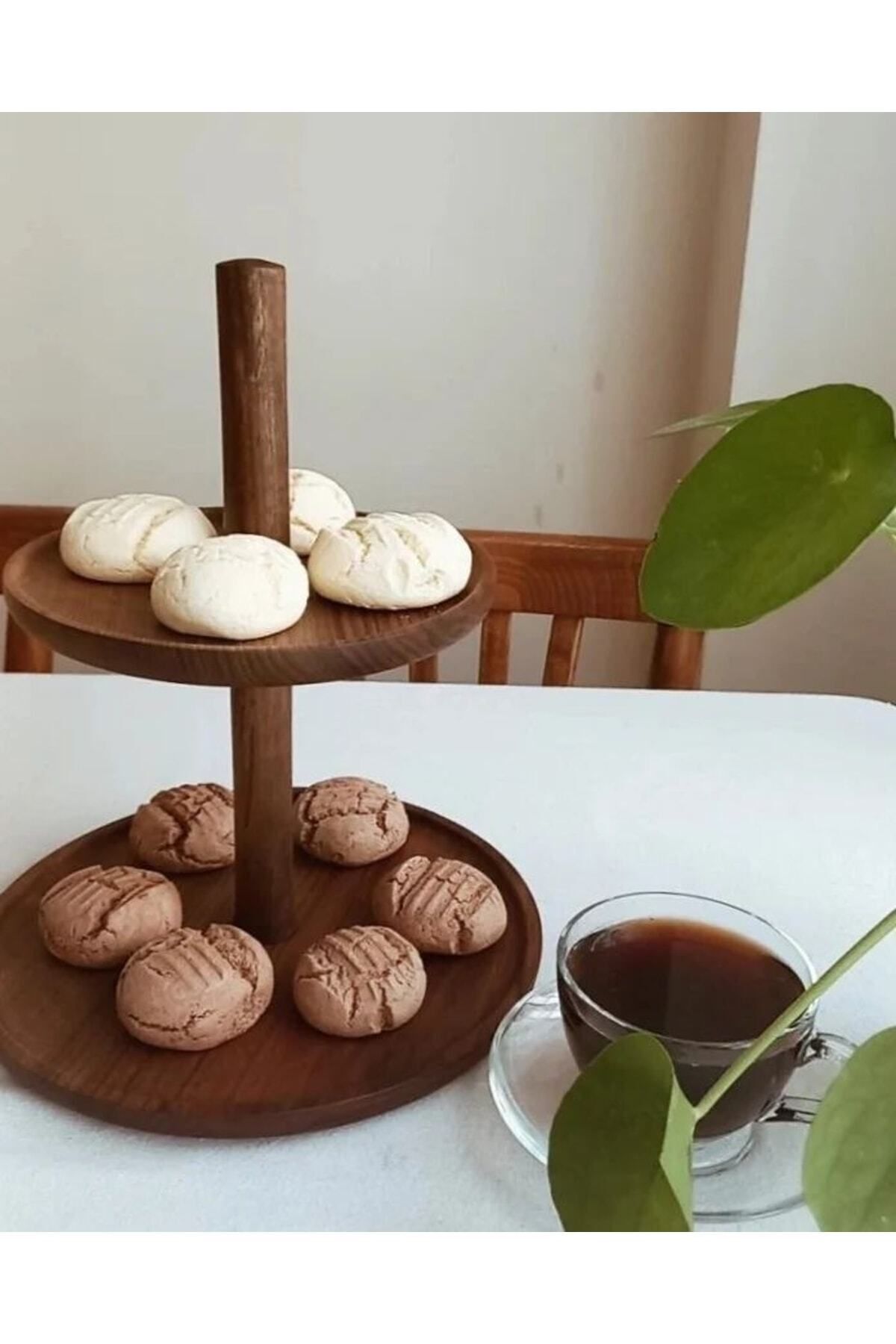 zagorwood Iki Katlı Kek Standı, Ahşap Sunum, Kurabiyelik - Fiyatı