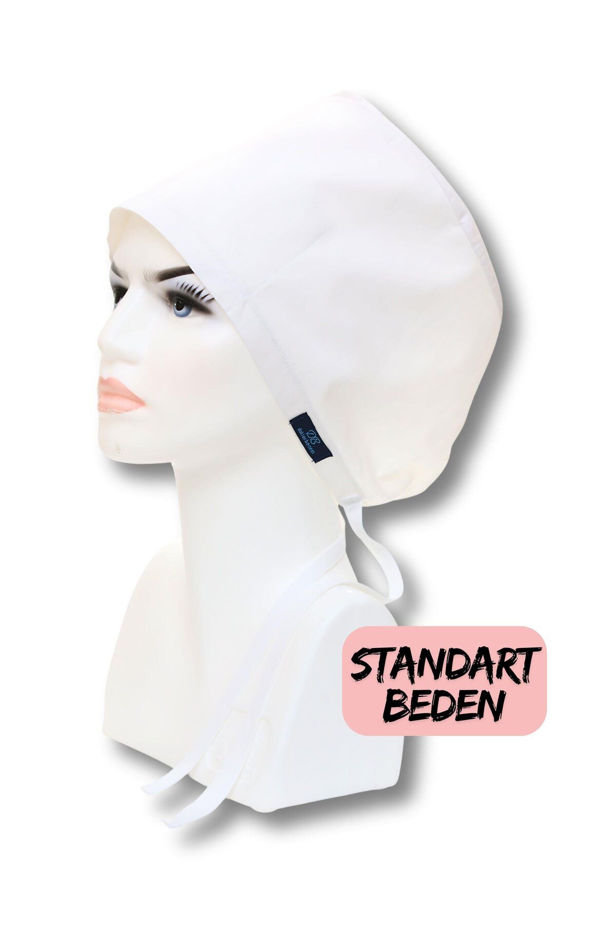 doktorbonem Standart Beden Beyaz Tek Renk Cerrahi Bone Doktor Hemşire Sağlıkçı Hastane Bonesi