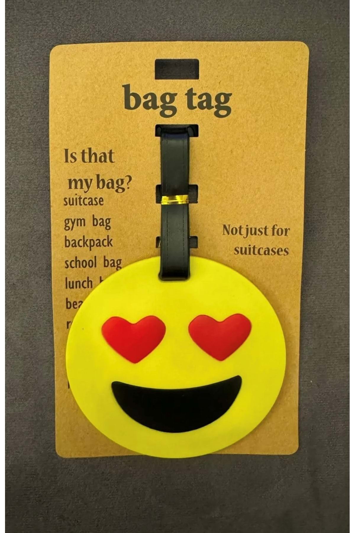 panda hediyelik-Smile Emoji Luggage Suitcase Bag Label 1