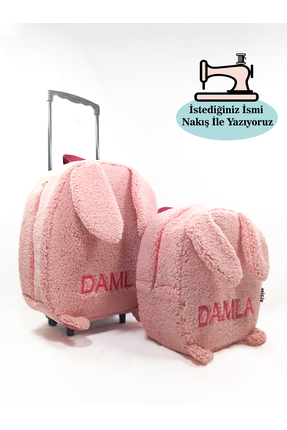 migie Kişiye Özel İsimli Çekçekli Çanta ve Sırt Çantası Anaokulu/Kreş Seti (2...