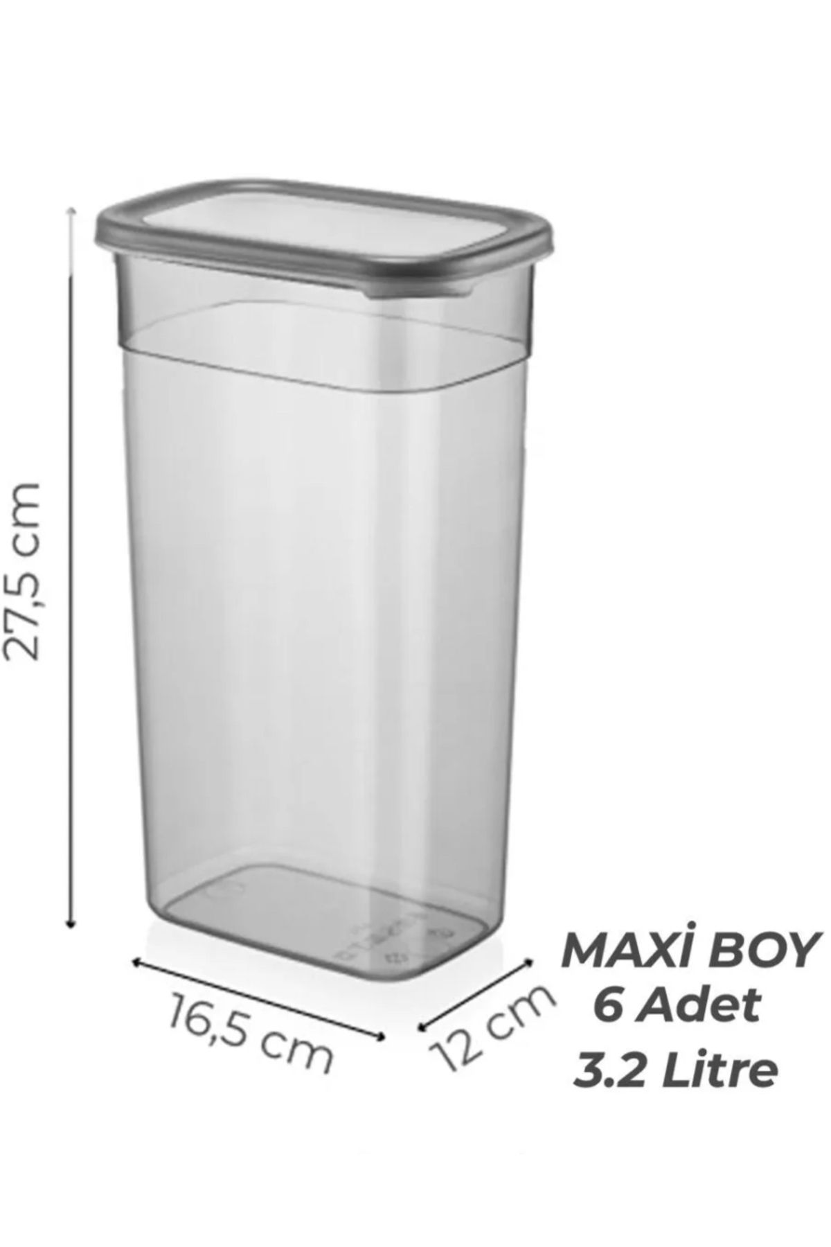 Dem Home-Set of 6 Mega Size Labeled Rectangular Food Storage Container 3200ml Tea Candy Storage Container 3.2 Liters 2