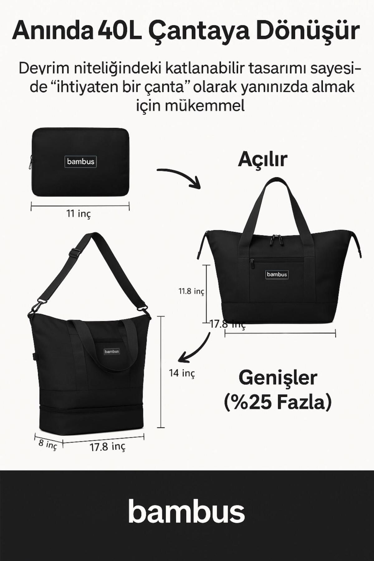 Bambus Home-Wallet Expandable and Shrinking Bellows Daily-Travel-Travel-Shoulder Bag 6