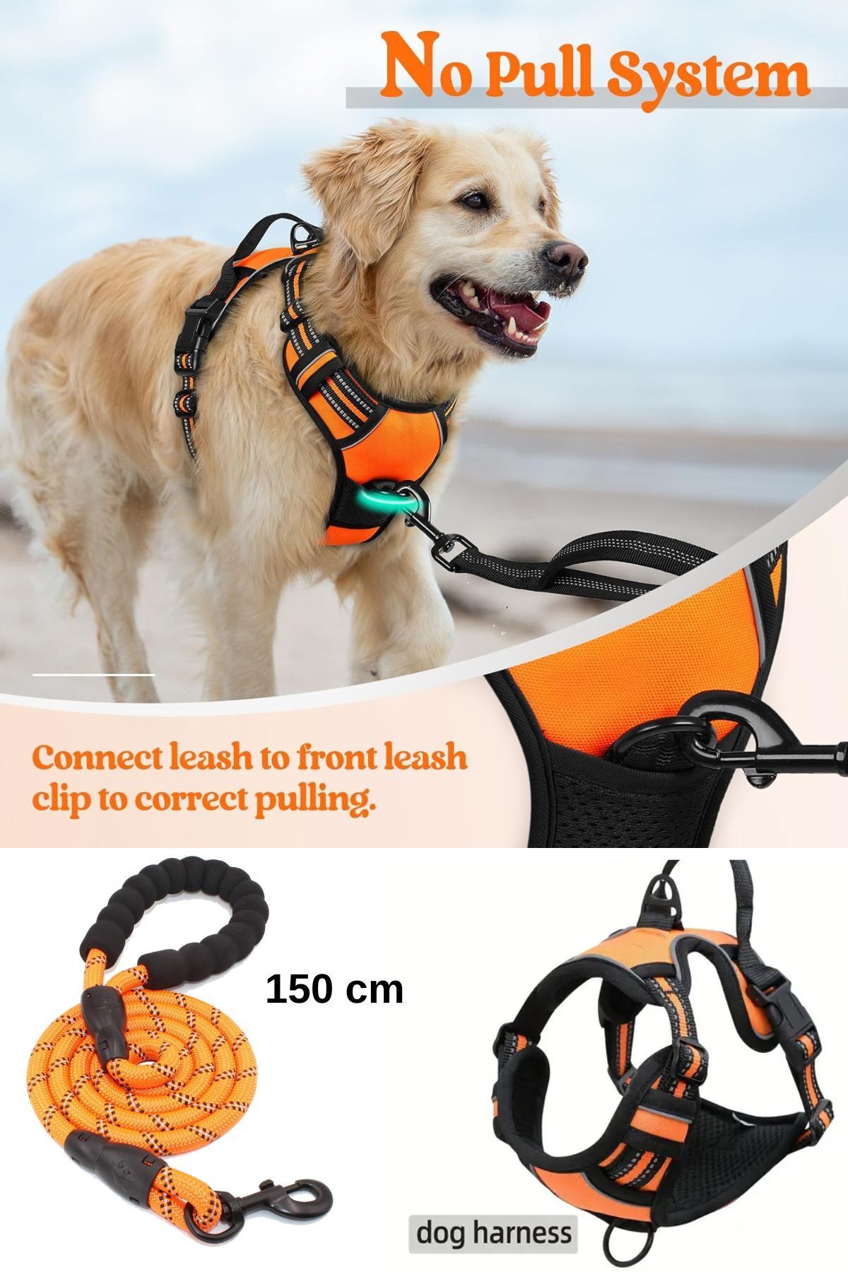 ESPAW-Dog Leash with Reflectors and Walking and Training Set for Medium and Large Breed 2