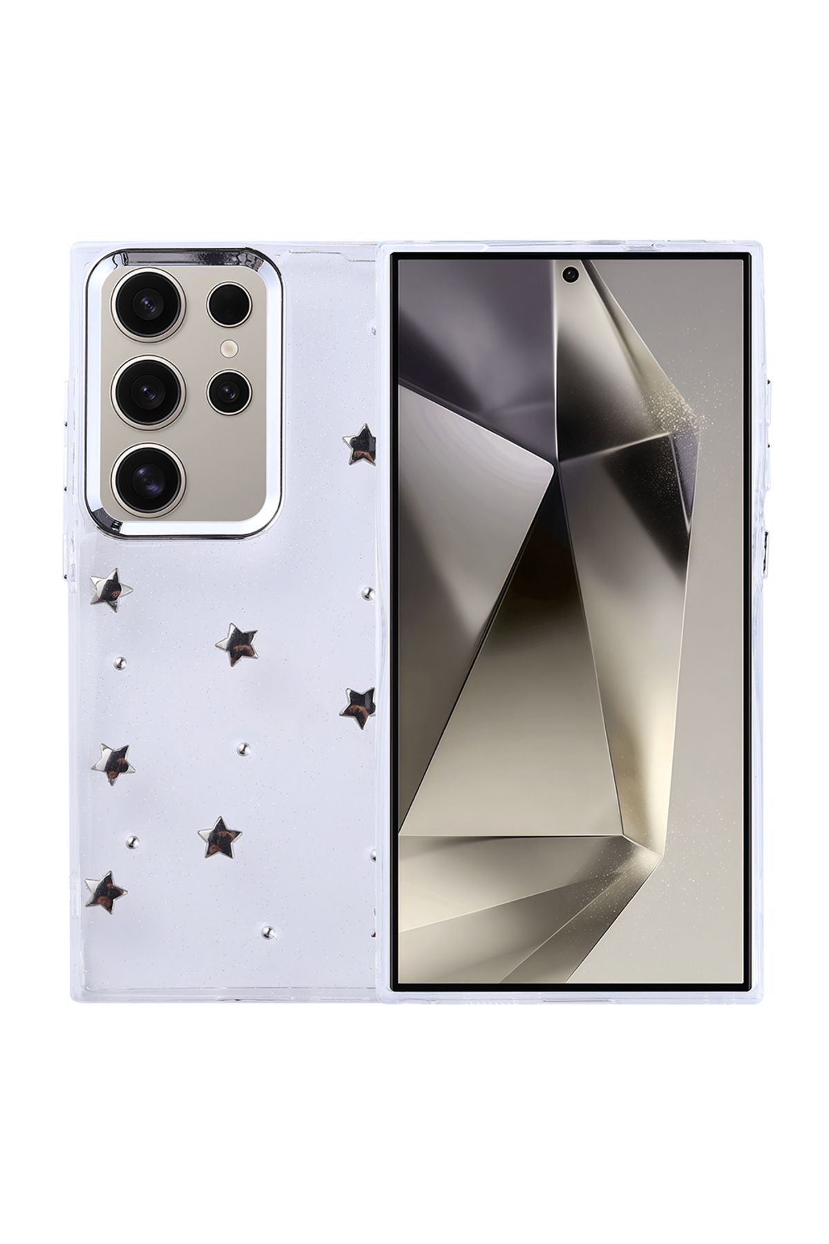 Coverzone Samsung Galaxy S24 Ultra ile uyumlu Kılıf Airbag Köşeli Şeffaf Baskılı Z-Kutup