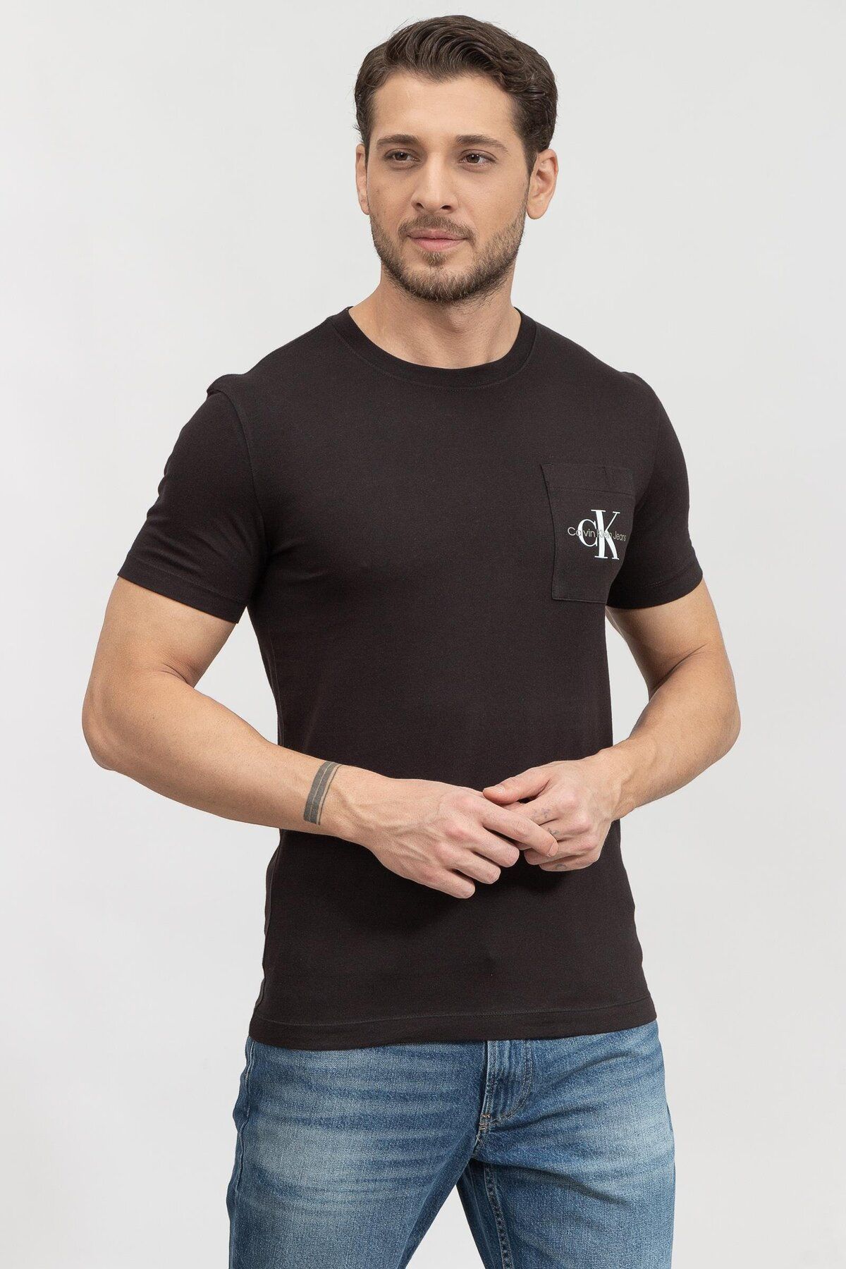 تی شرت مشکی مردانه دوچرخه Yaka T shirtj30j320936 اورجینال Calvin Klein