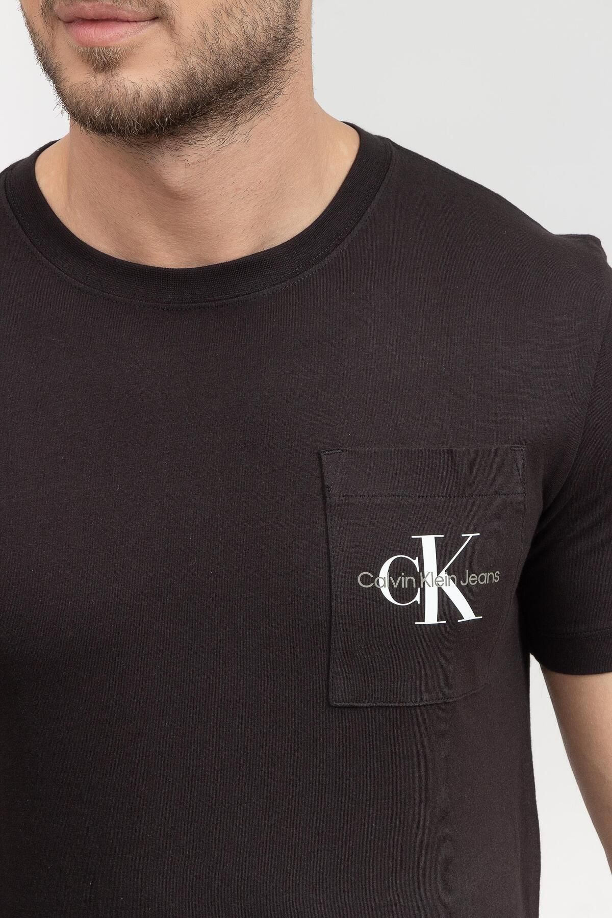 تی شرت مشکی مردانه دوچرخه Yaka T shirtj30j320936 اورجینال Calvin Klein