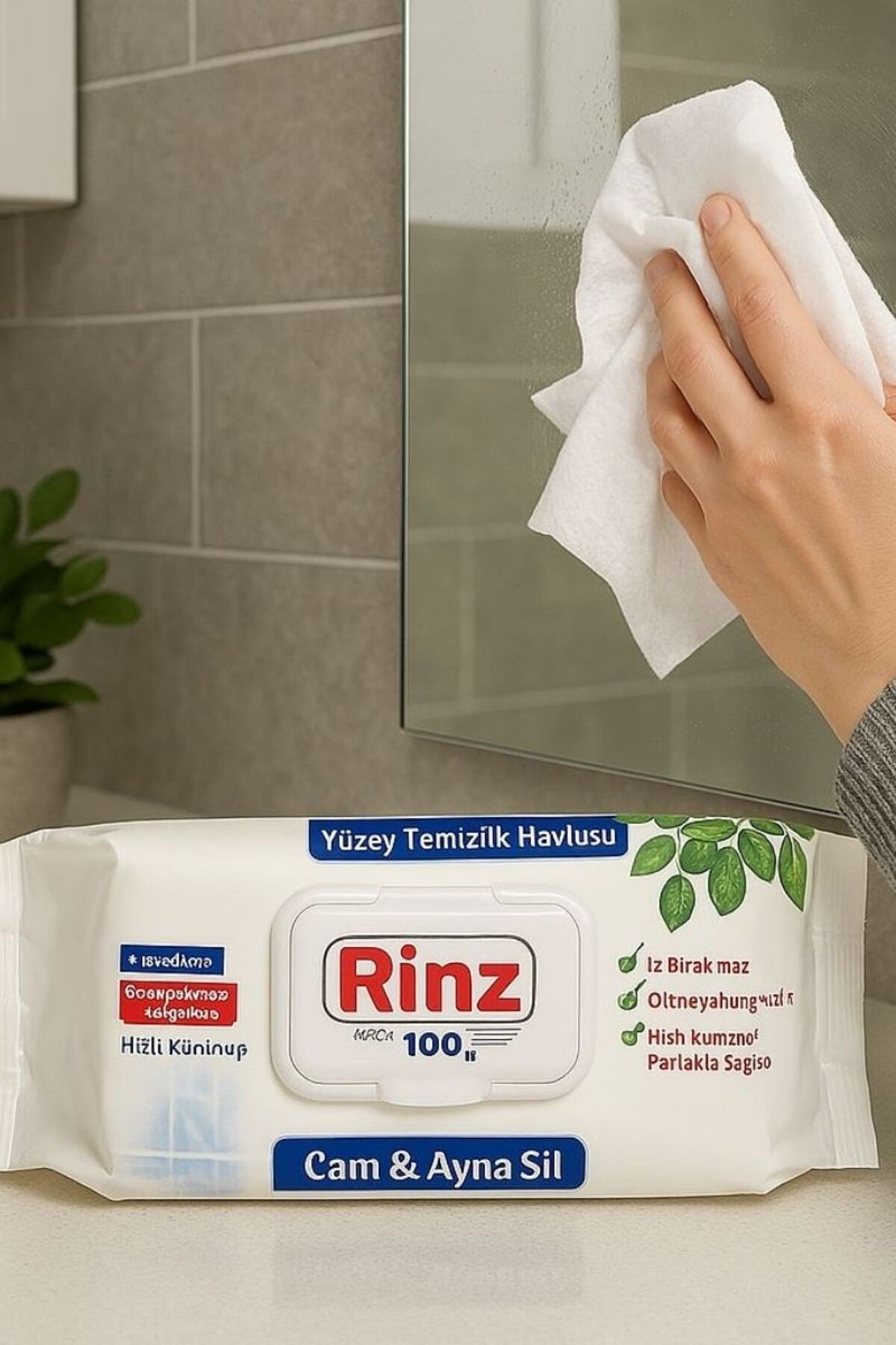 Yüzey Temizlik Havlusu 90'lı Cam&ayna-ıslak Mendil-çok Amaçlı Bez-rinz Sirkeli