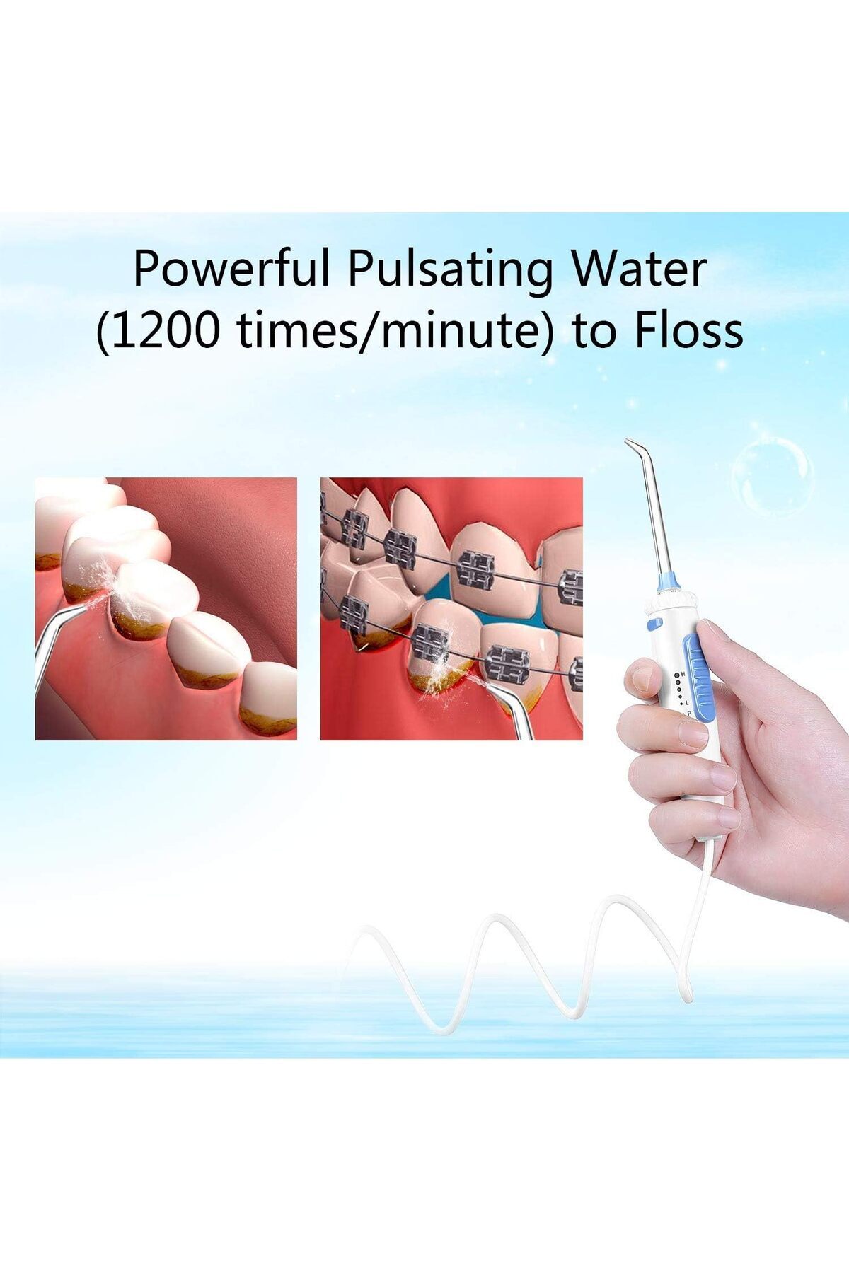 h2ofloss-® Dental Water Flosser for Teeth Cleaning with 13 Multifunctional Tips&800ml Capacity-HF-9 8