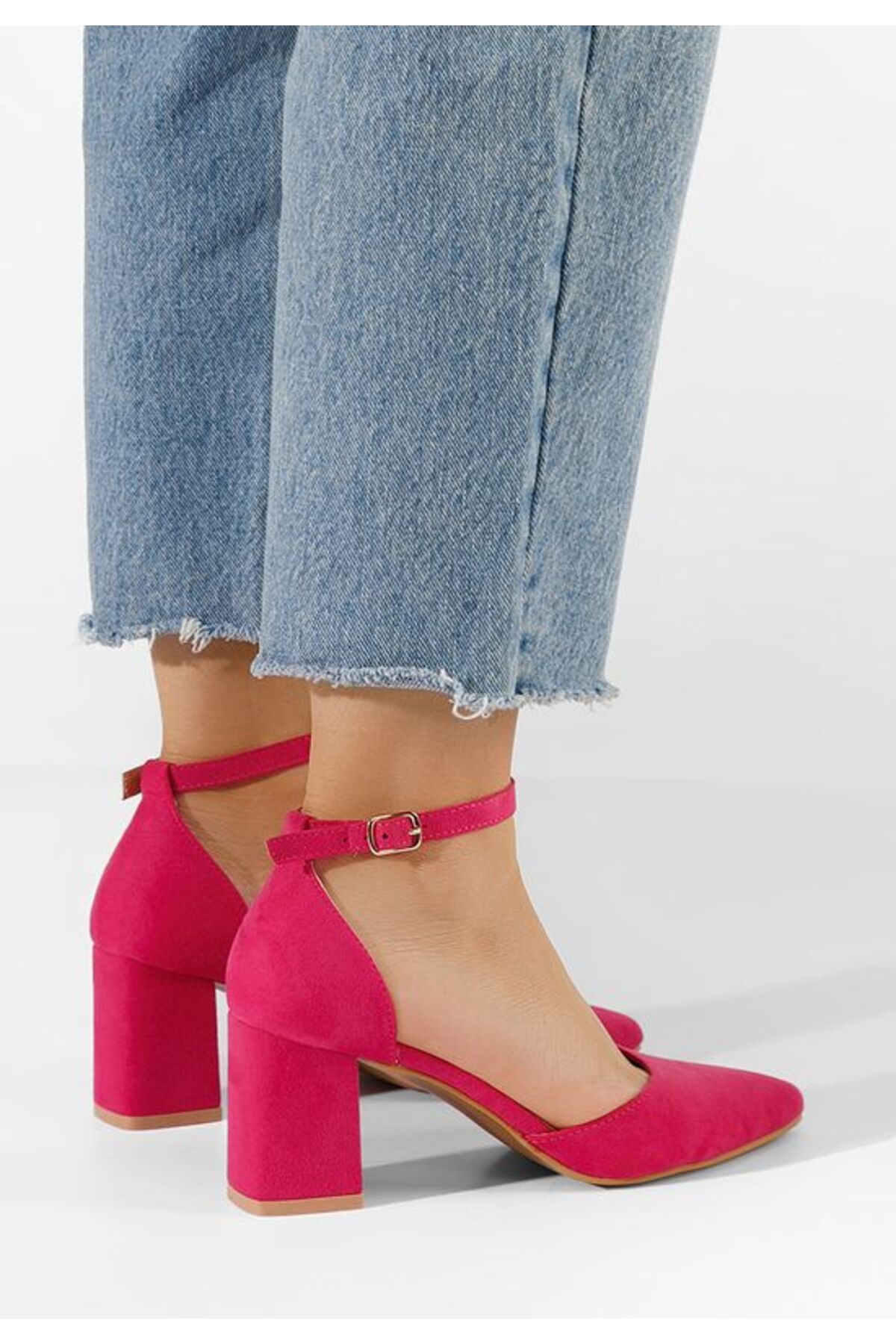 B T Shoes-Alivila V2 Fuchsia Chunky Heel Shoes 8