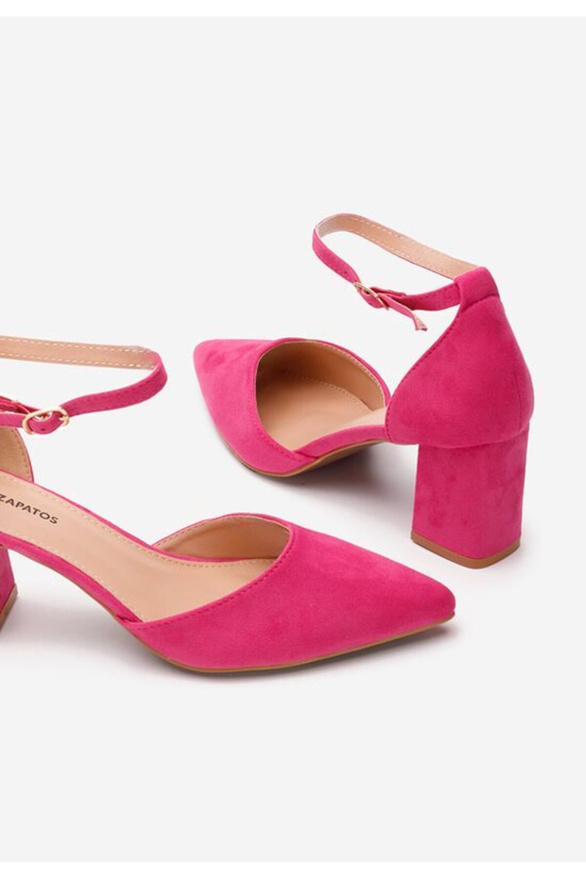 B T Shoes-Alivila V2 Fuchsia Chunky Heel Shoes 5