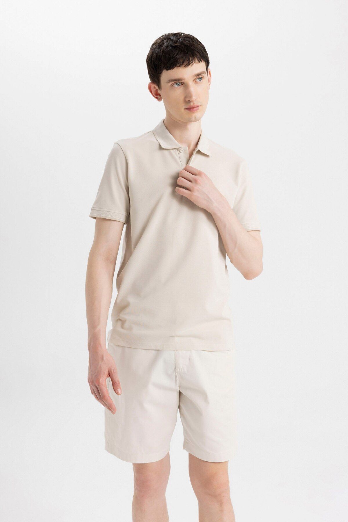 DeFacto-Šortky Gabardine Bermuda Regular Fit - C7684ax24sm 4