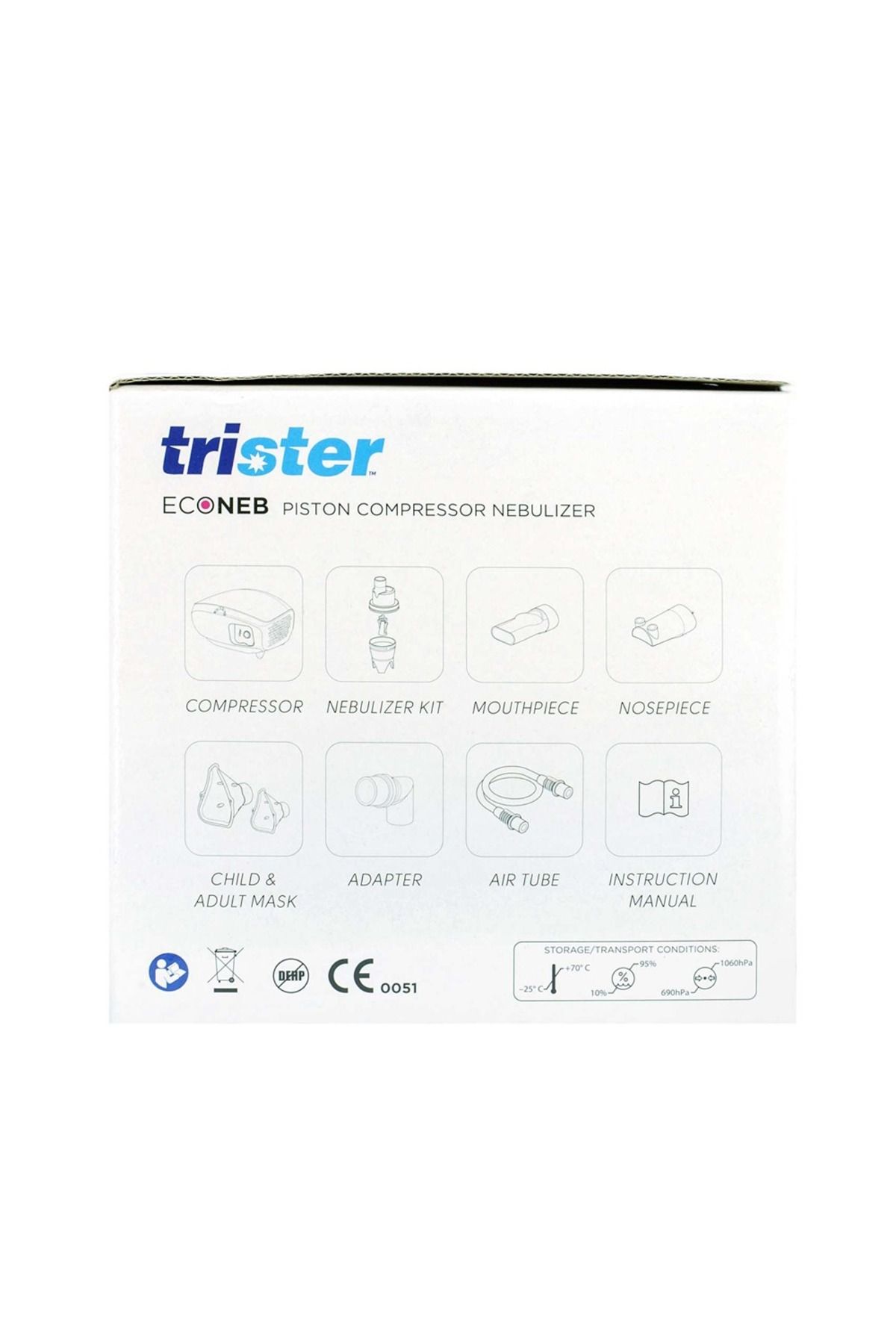 trister-Econeb Piston Compressor Nebulizer, Nebulization Rate 0.35 Ml/Min : AP12003A 3