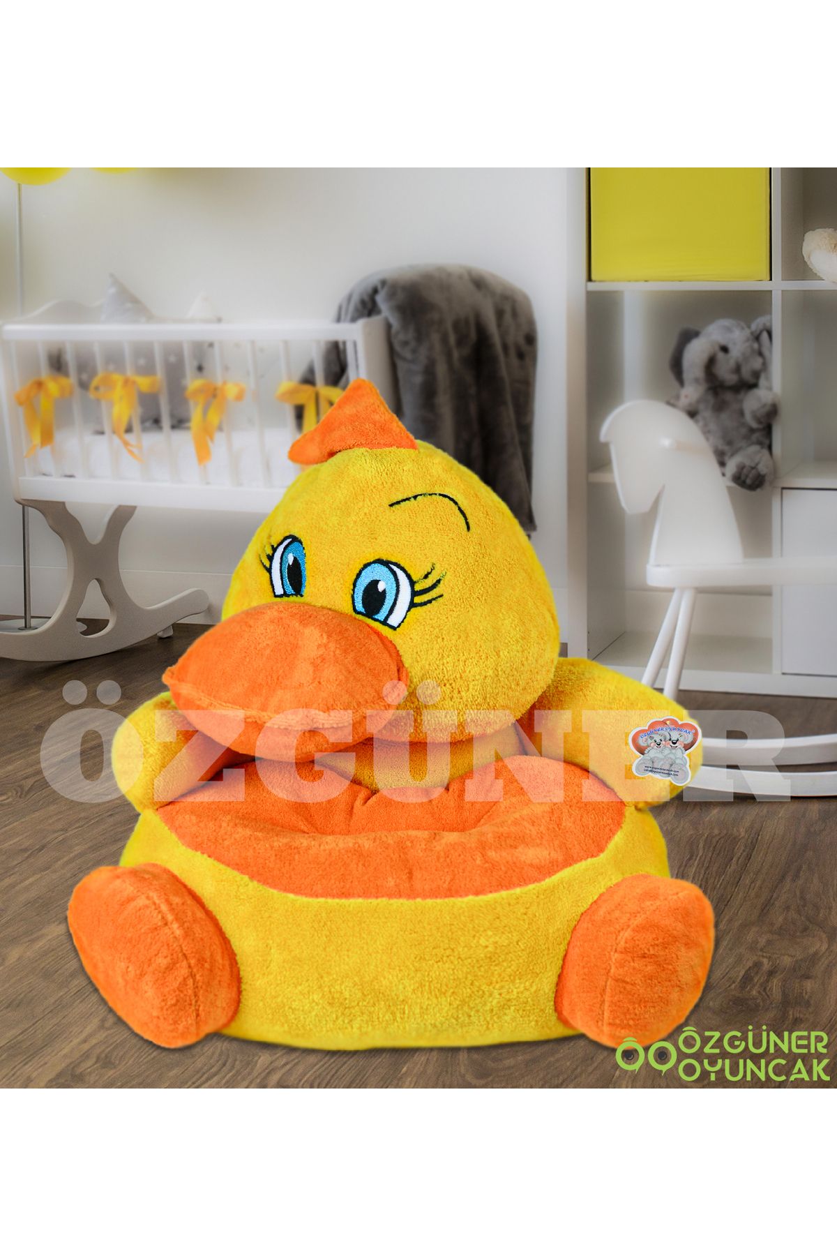 ÖZGÜNER-Plush Duck Chick Baby and Kids Chair 3