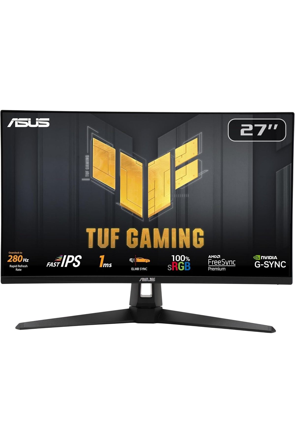ASUS-TUF Gaming VG279QM1A Gaming Monitor, 27" FHD Fast IPS Display, 280Hz, 1ms G-Sync & FreeSync 1