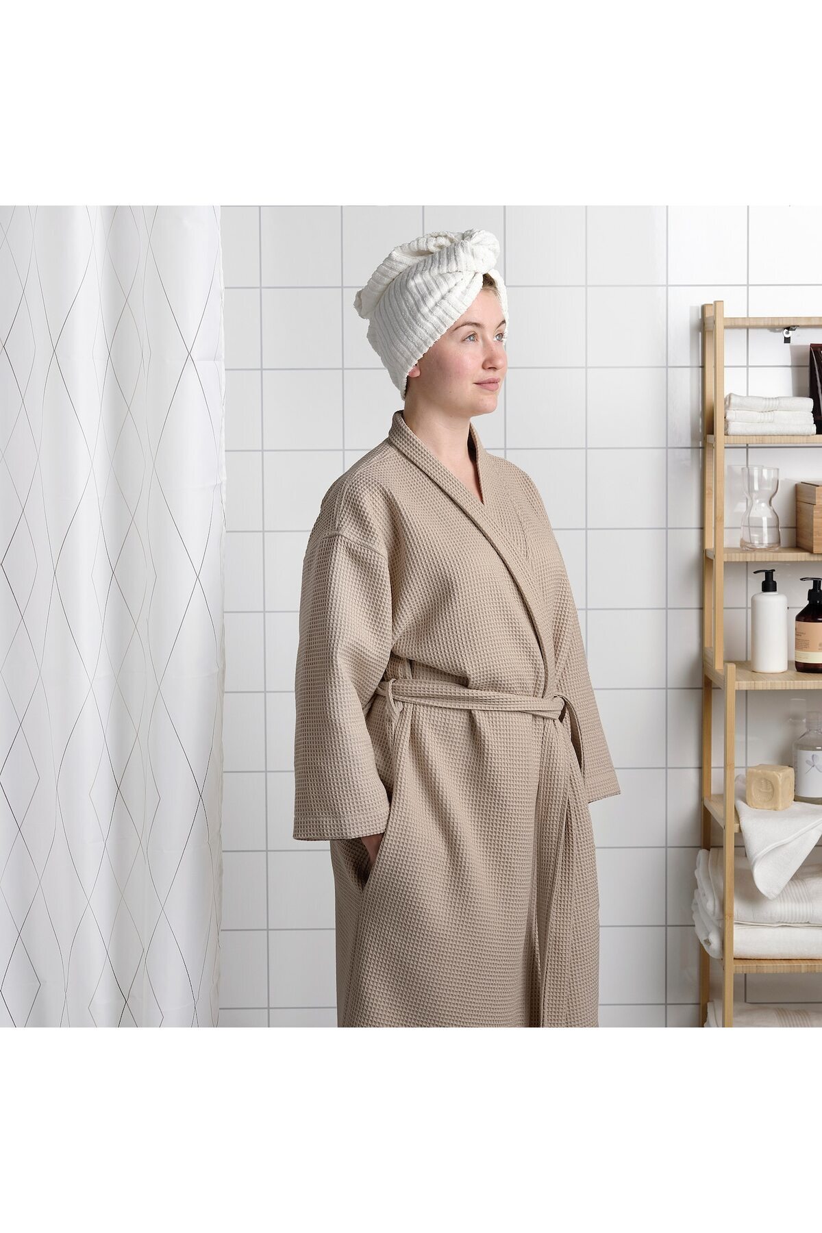 IKEA-BJÄLVEN Bath robe, beige, L/XL 4