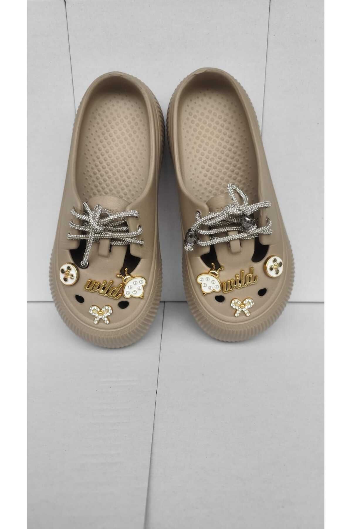 soElite-Closed Front Drawstring Laced Stone Figured Women's Ballerina Slippers Home Business Office Daily Use 1