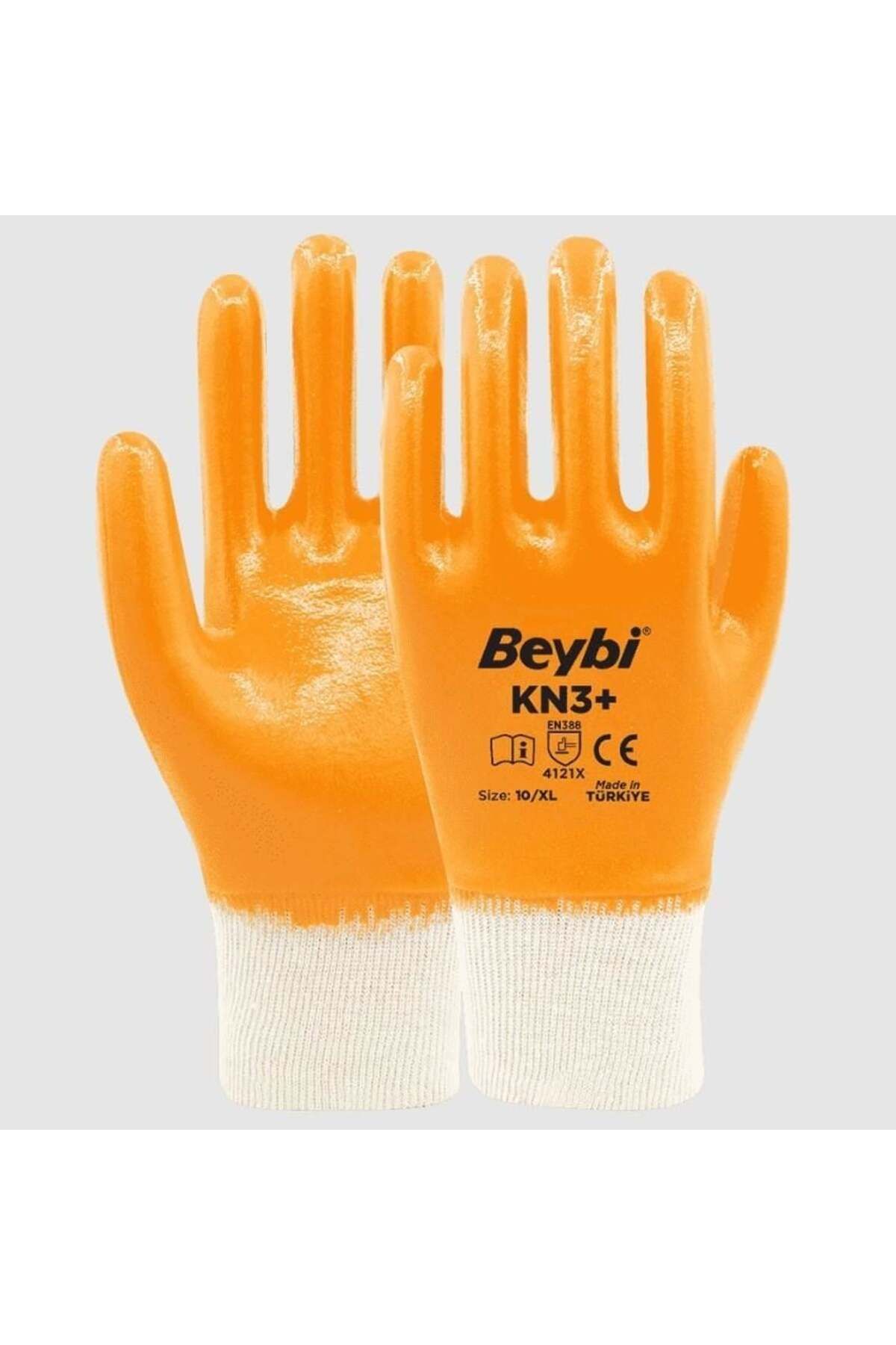 OEM Beybi KN3+ No:10 Sarı Tam Nitril Pamuk Eldiven 1 Adet