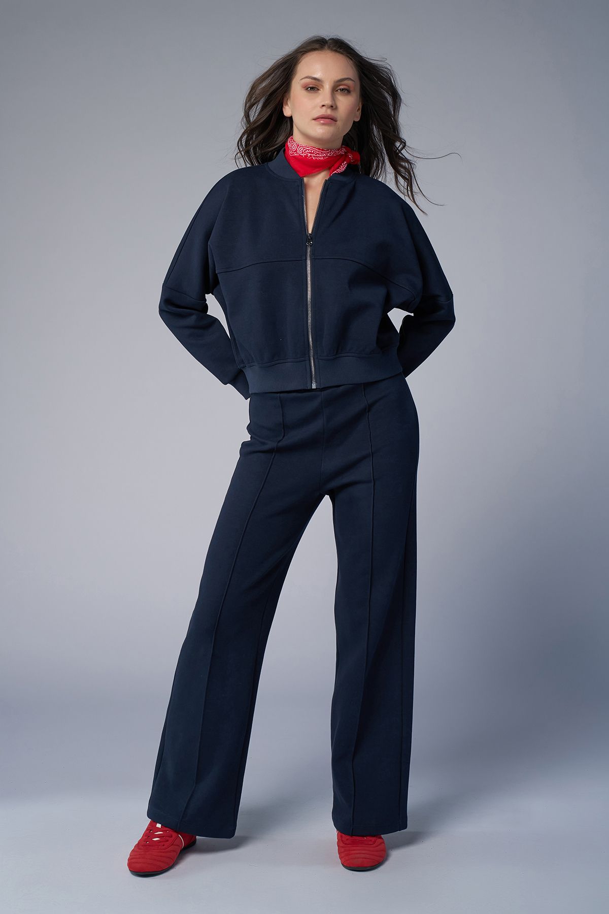 bilcee Kadın Lacivert Fashion Eşofman Takım 4578