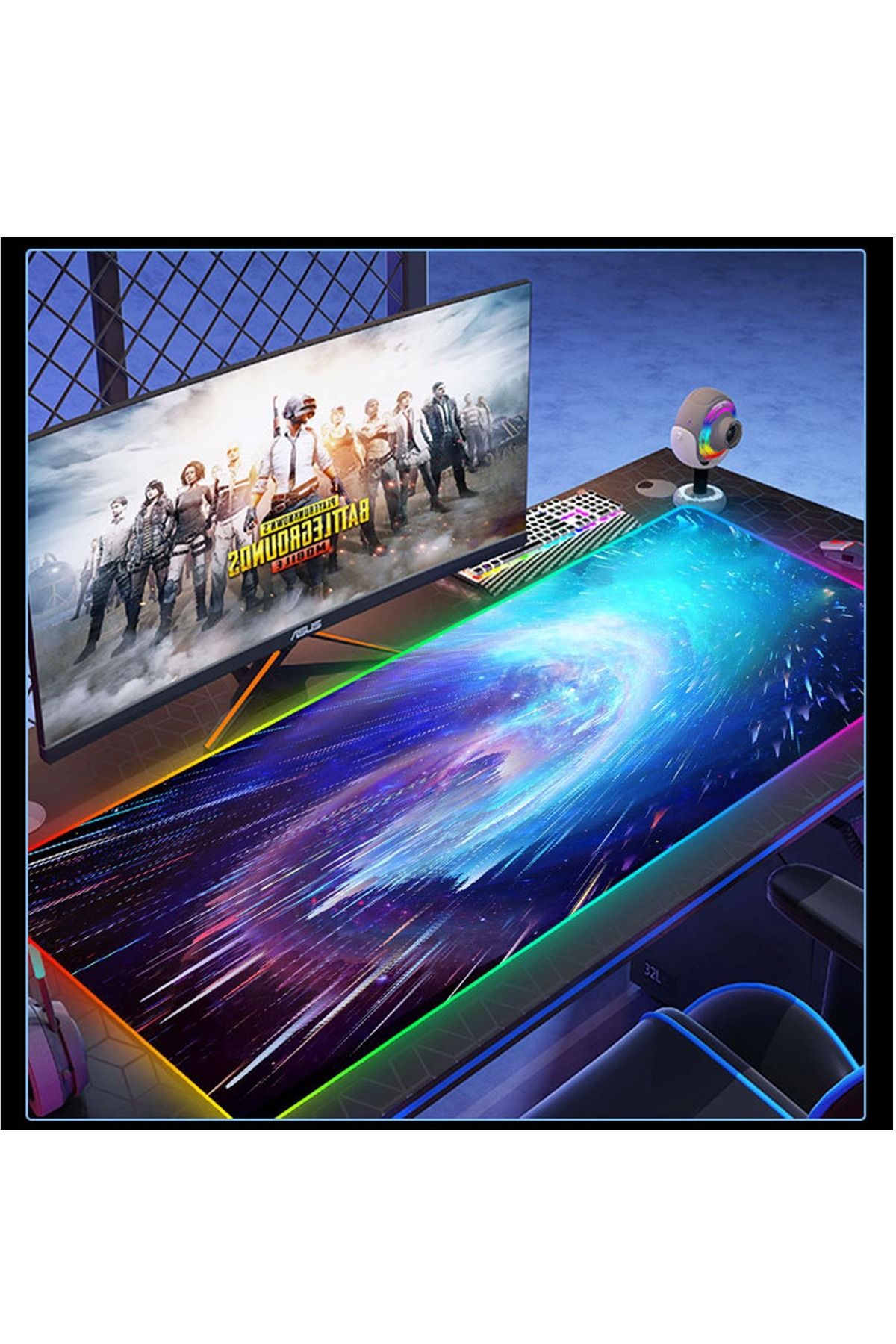 FlashHawk-RGB Gaming Mouse Pad 800*300mm Size,14 LED Modes Extended Large Table Desk Mat Mousepad 6