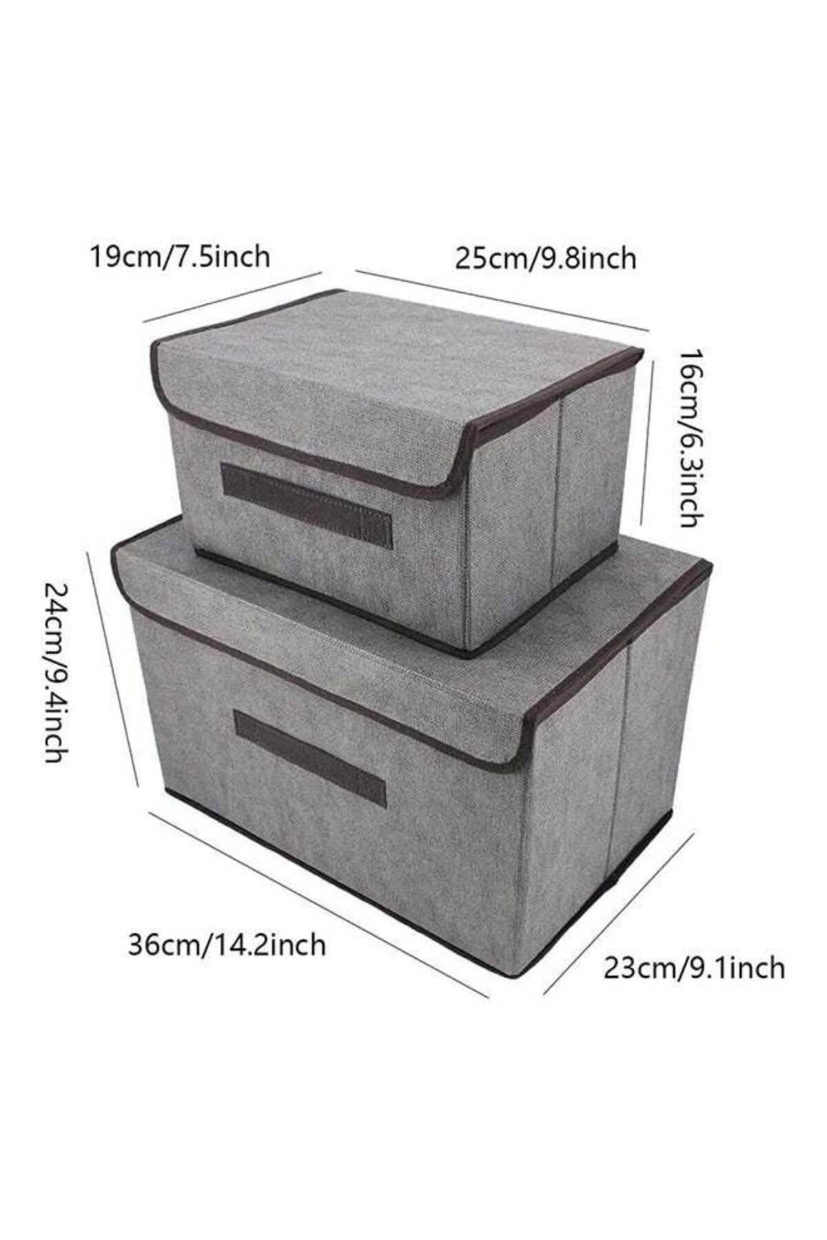 COOYA-4 Pack Foldable Storage Boxs, With Lids, Strong and Durable, Polypropylene, for Save Space, Gray 4