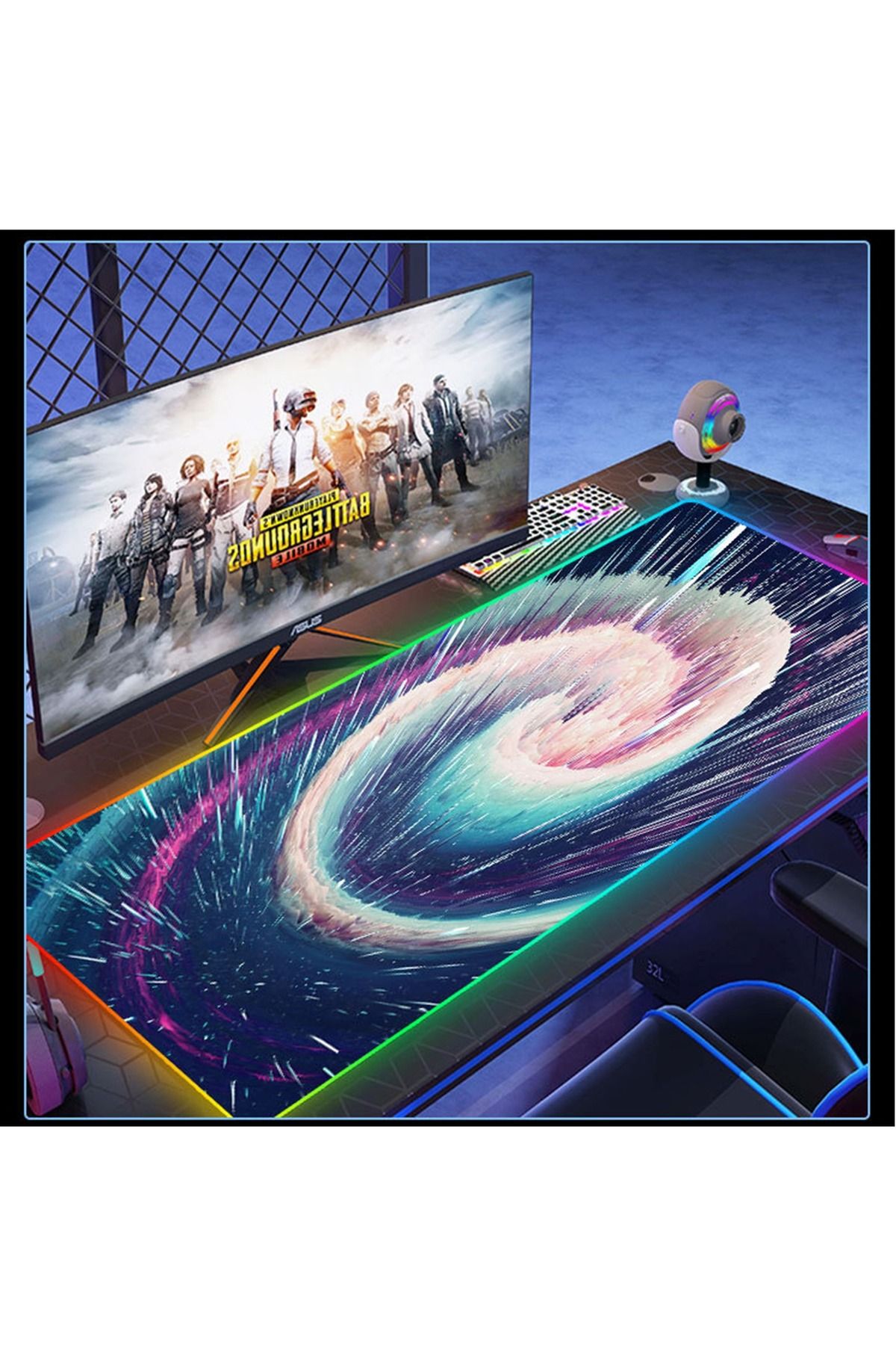 FlashHawk-RGB Gaming Mouse Pad 800*300mm Size,14 LED Modes Extended Large Table Desk Mat Mousepad 6