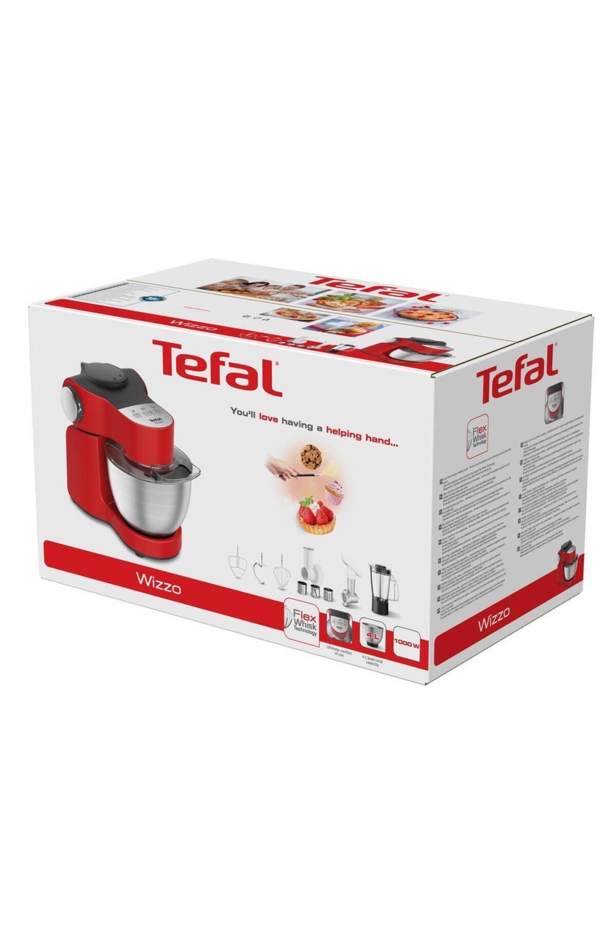 TEFAL-Tefal Wizzo QB317538 Food Processor, 1000 W, Flex Whisk, Pastry Set, Stainless Steel Bowl 7